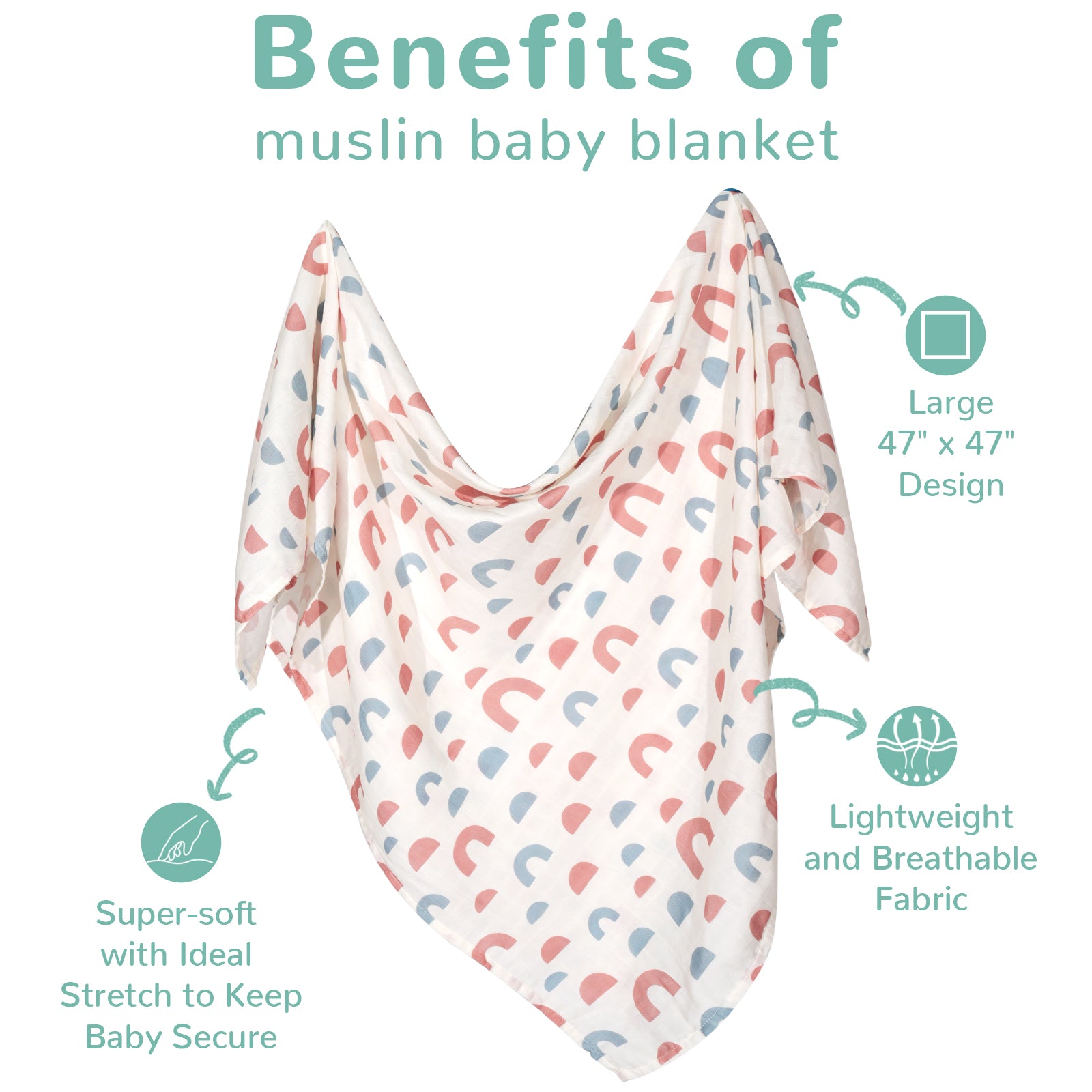 Baby Swaddles - Rounded Arches