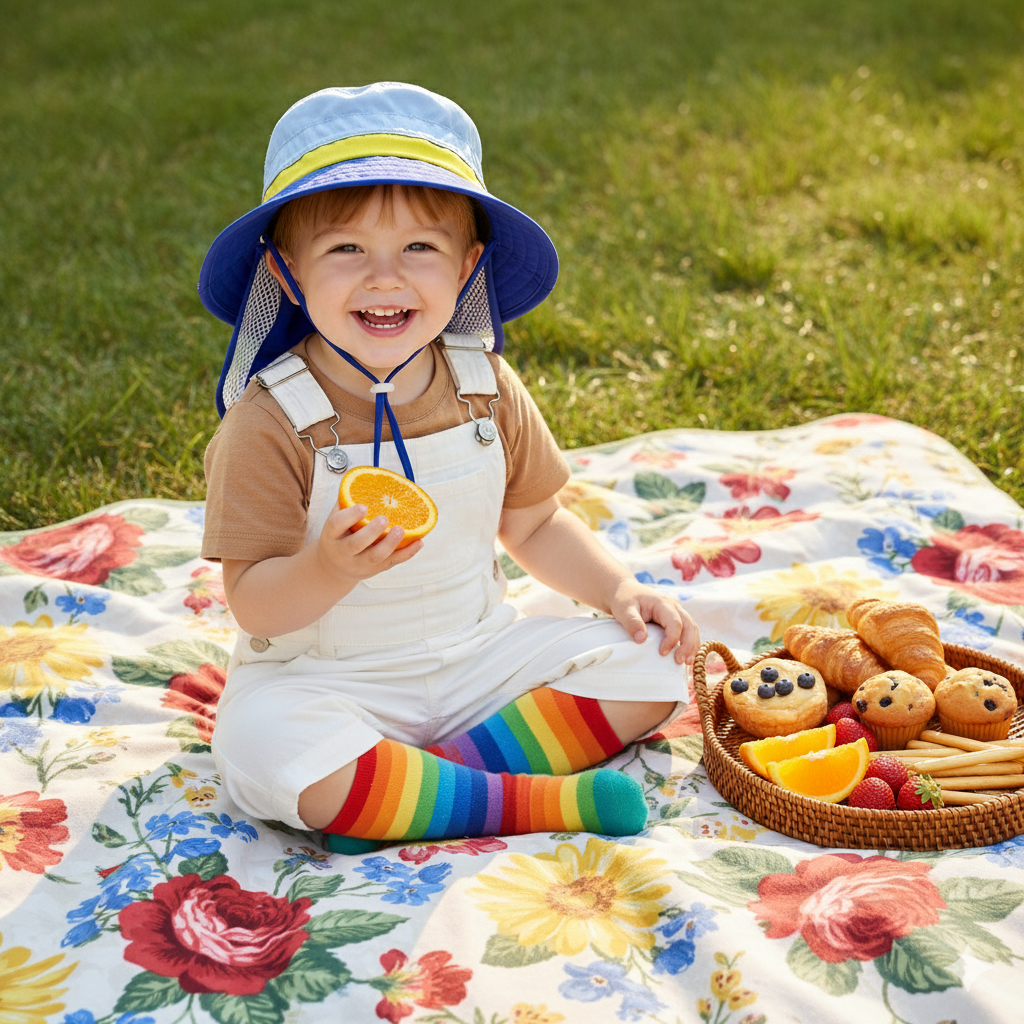SkyCandy Sun Hat with Neck Flap - Blue