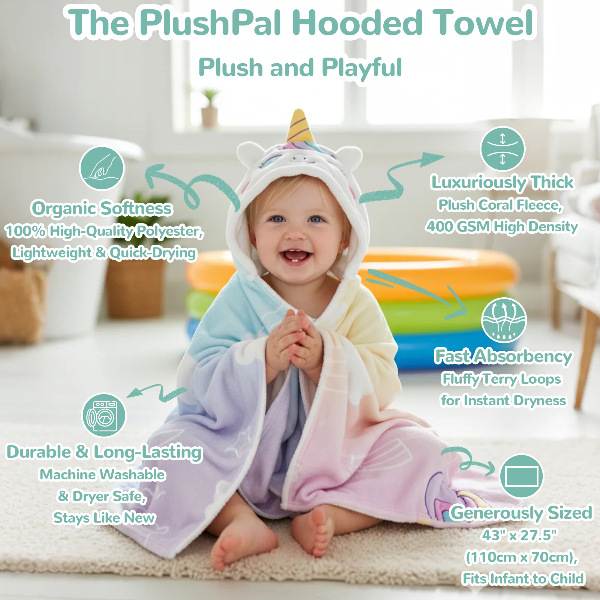 HoodieHug™ Baby Towel - Dreamiecorn