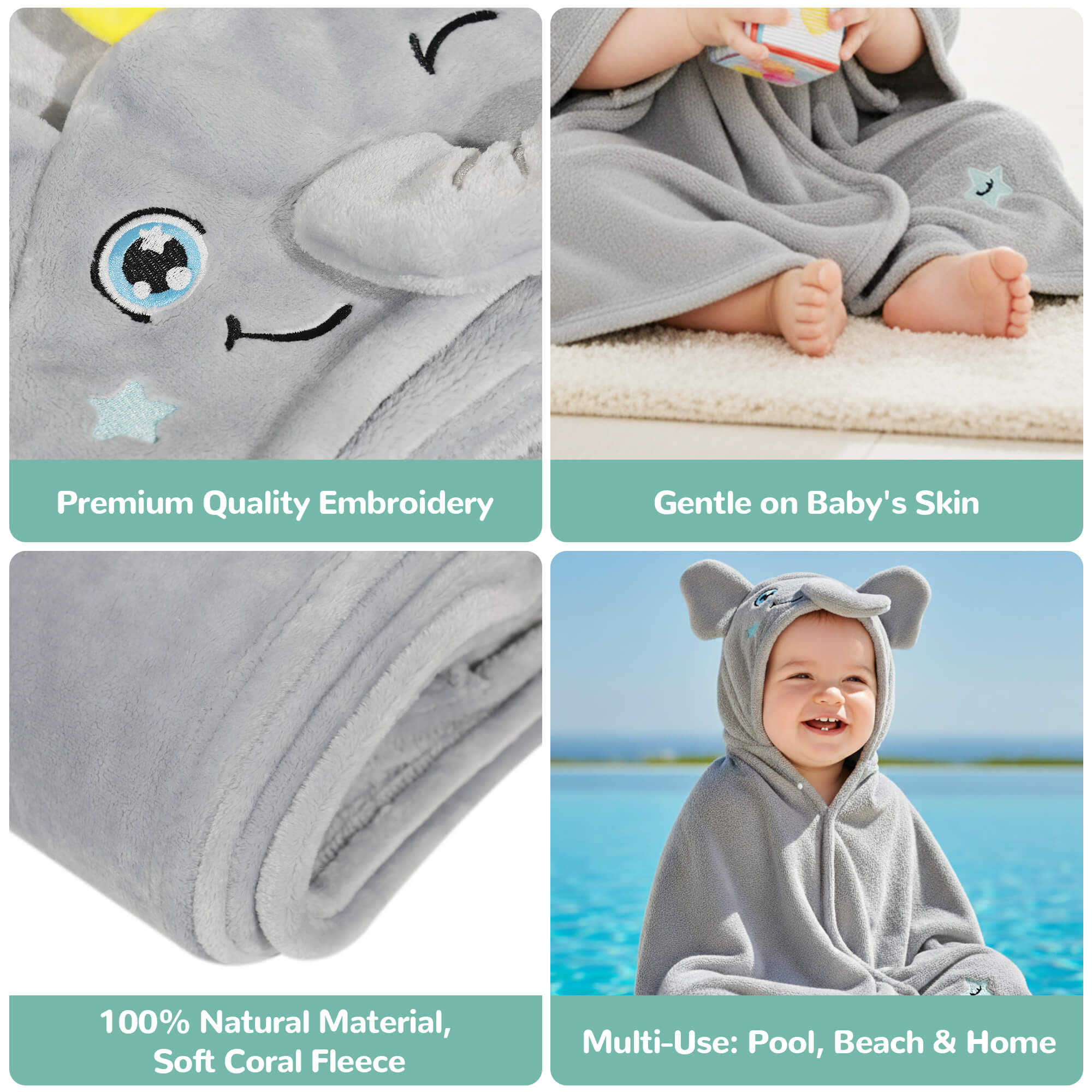 HoodieHug™ Baby Towel - Pottyrex & Snackyphant