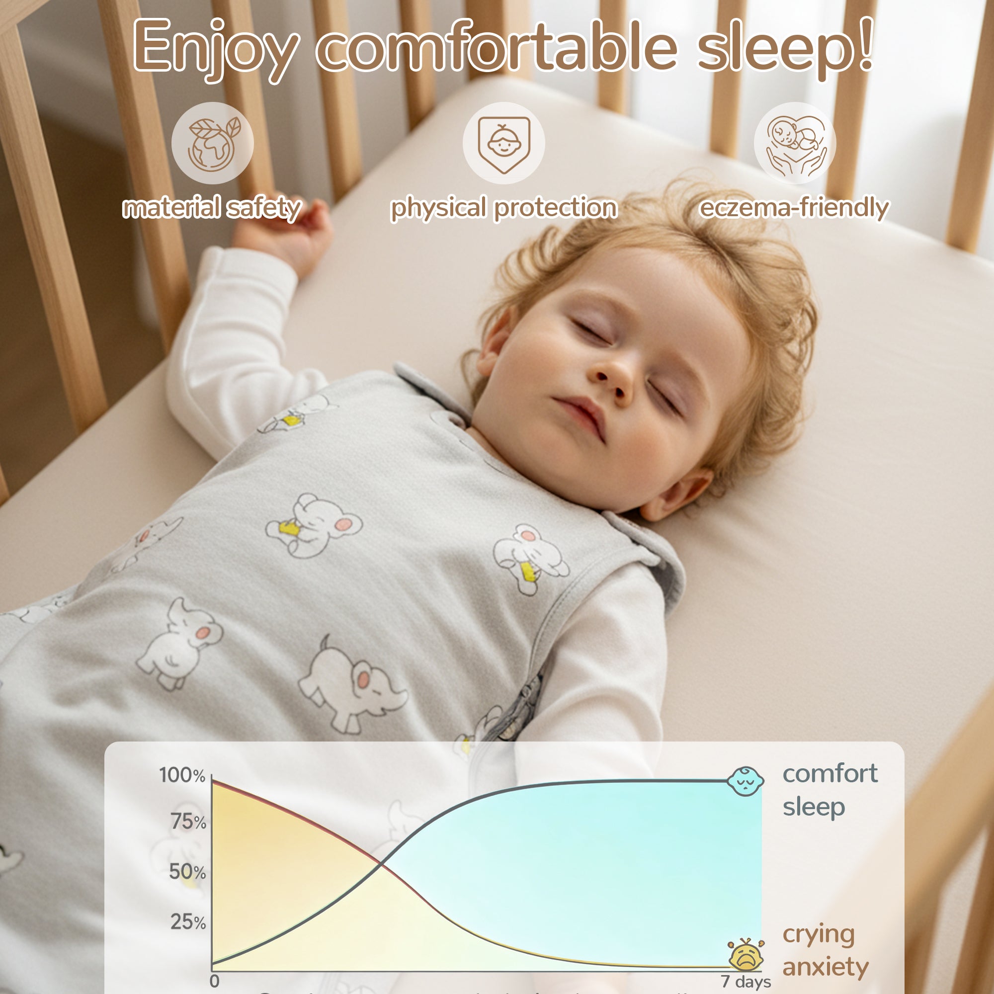 All-Season Merino Sleep sack - Snackyphant Grey