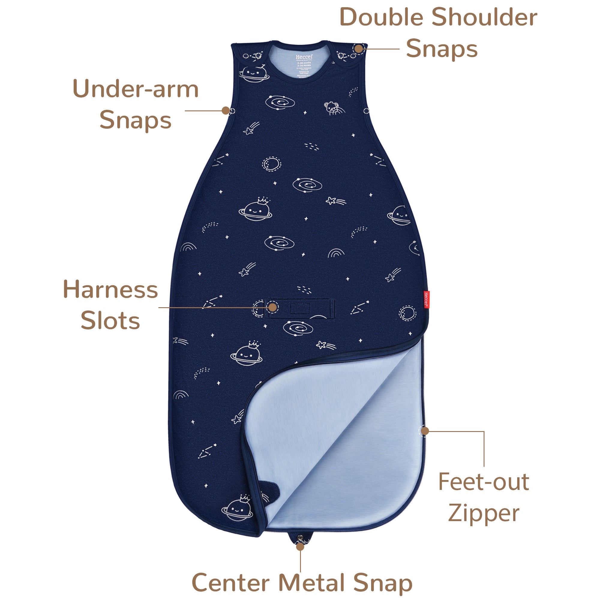 All-Season Merino Sleep sack - Cosmos Blue