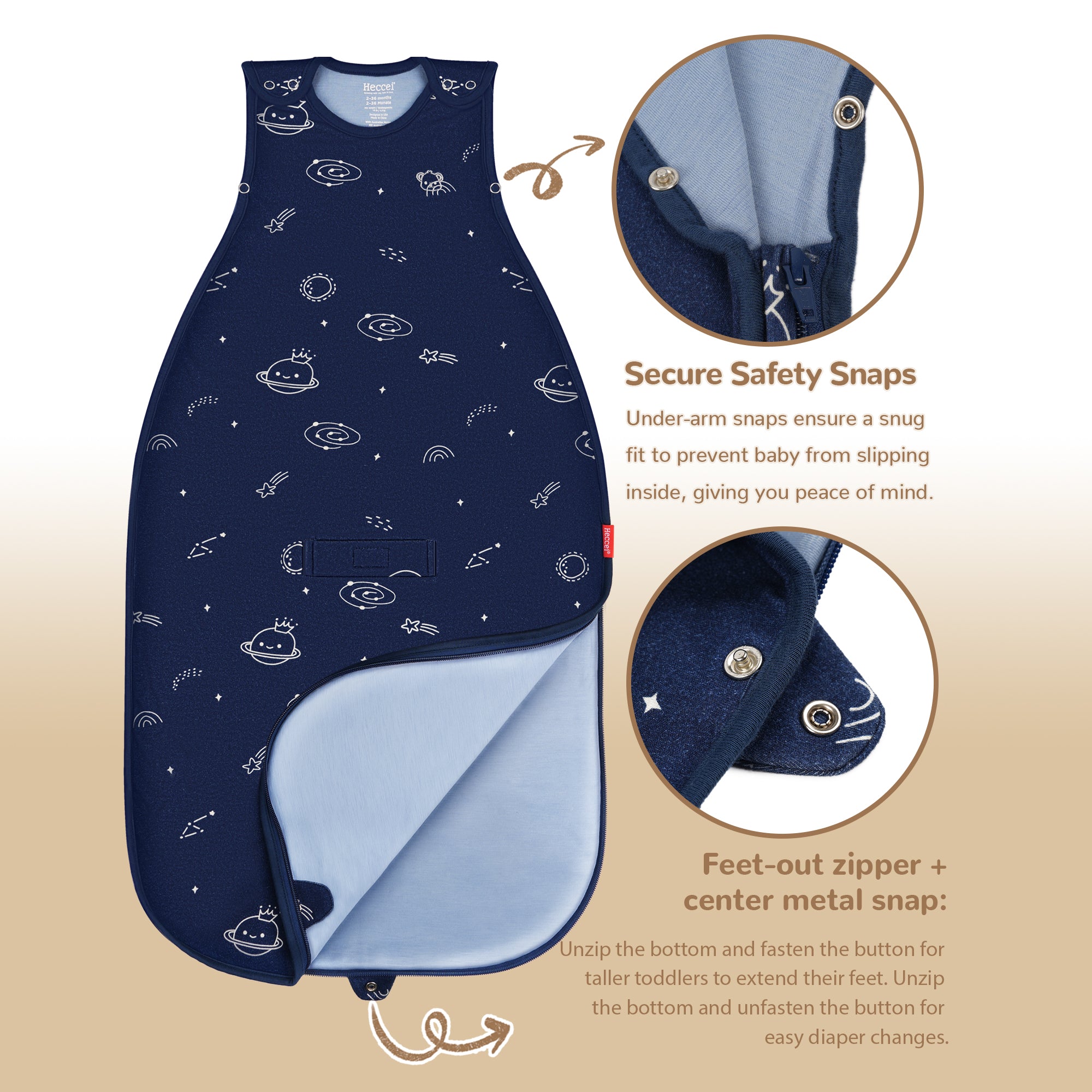 All-Season Merino Sleep sack - Cosmos Blue