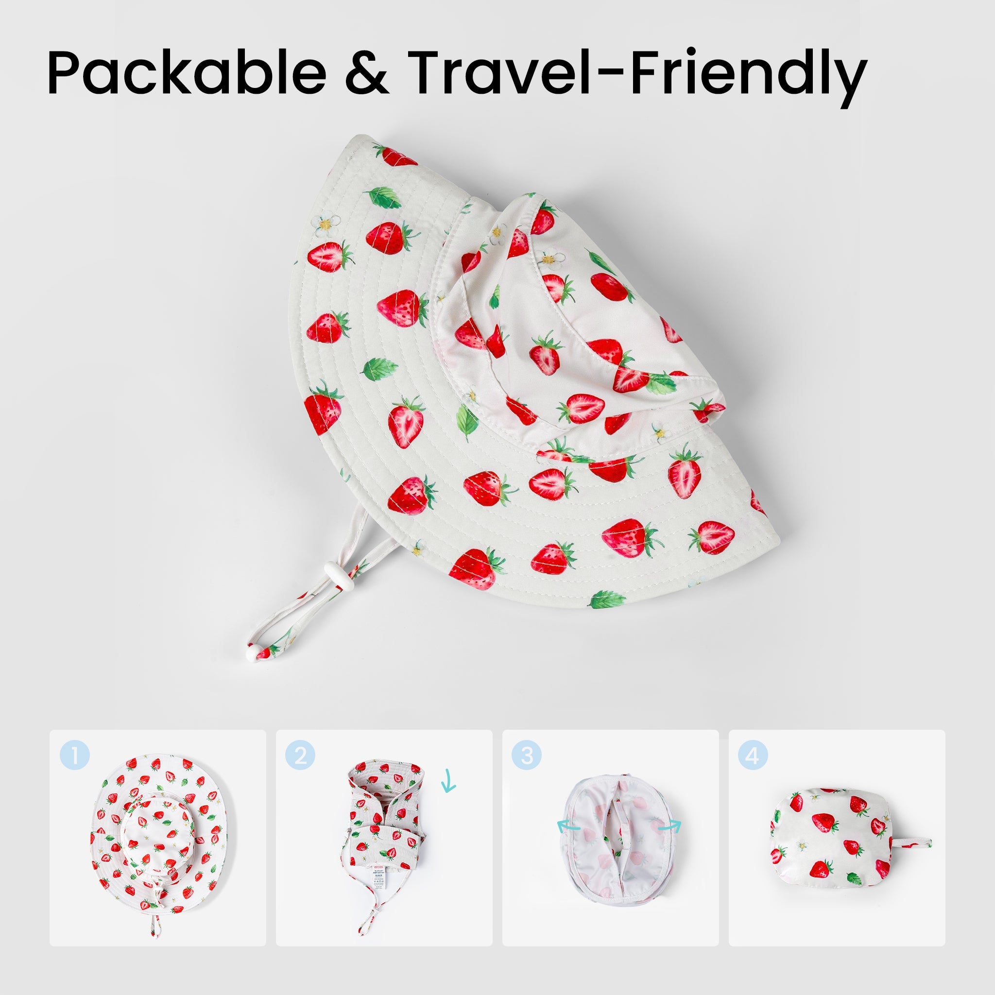 PackNest Sun Hat - Strawberry
