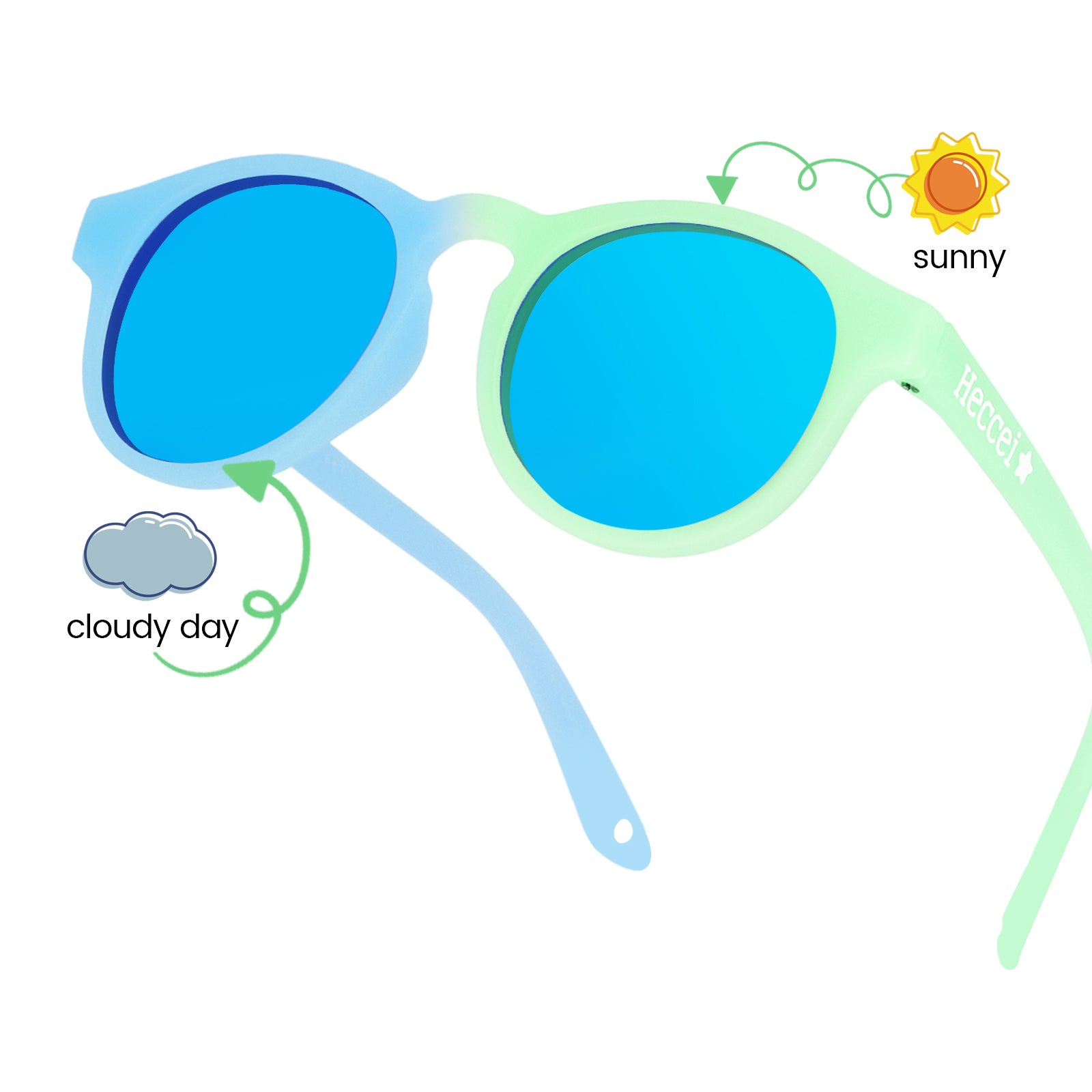 Pebble ColorShift™ - Mirrored Blue Frame