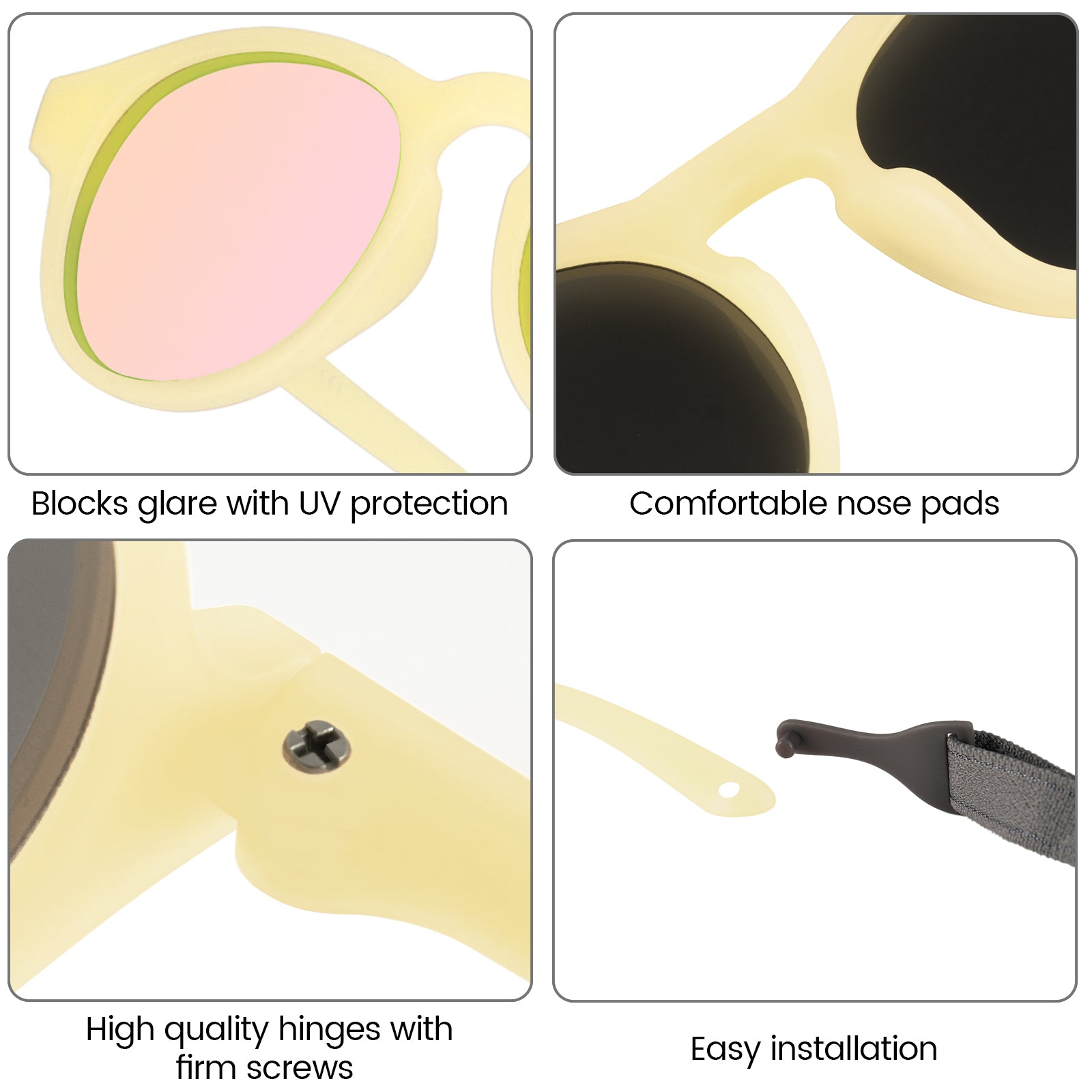 Pebble ColorShift™ - Mirrored Yellow Frame