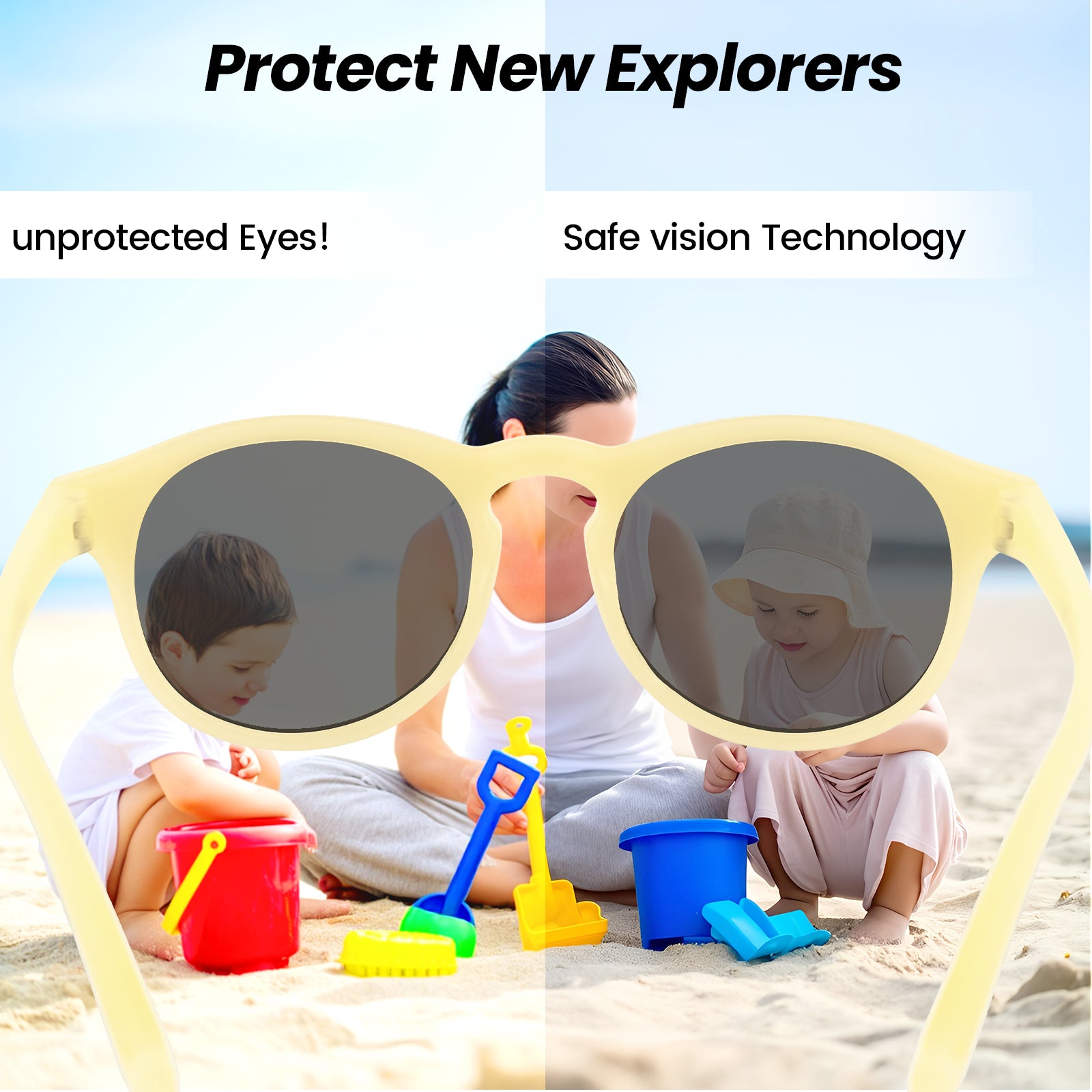 Pebble ColorShift™ - Mirrored Yellow Frame