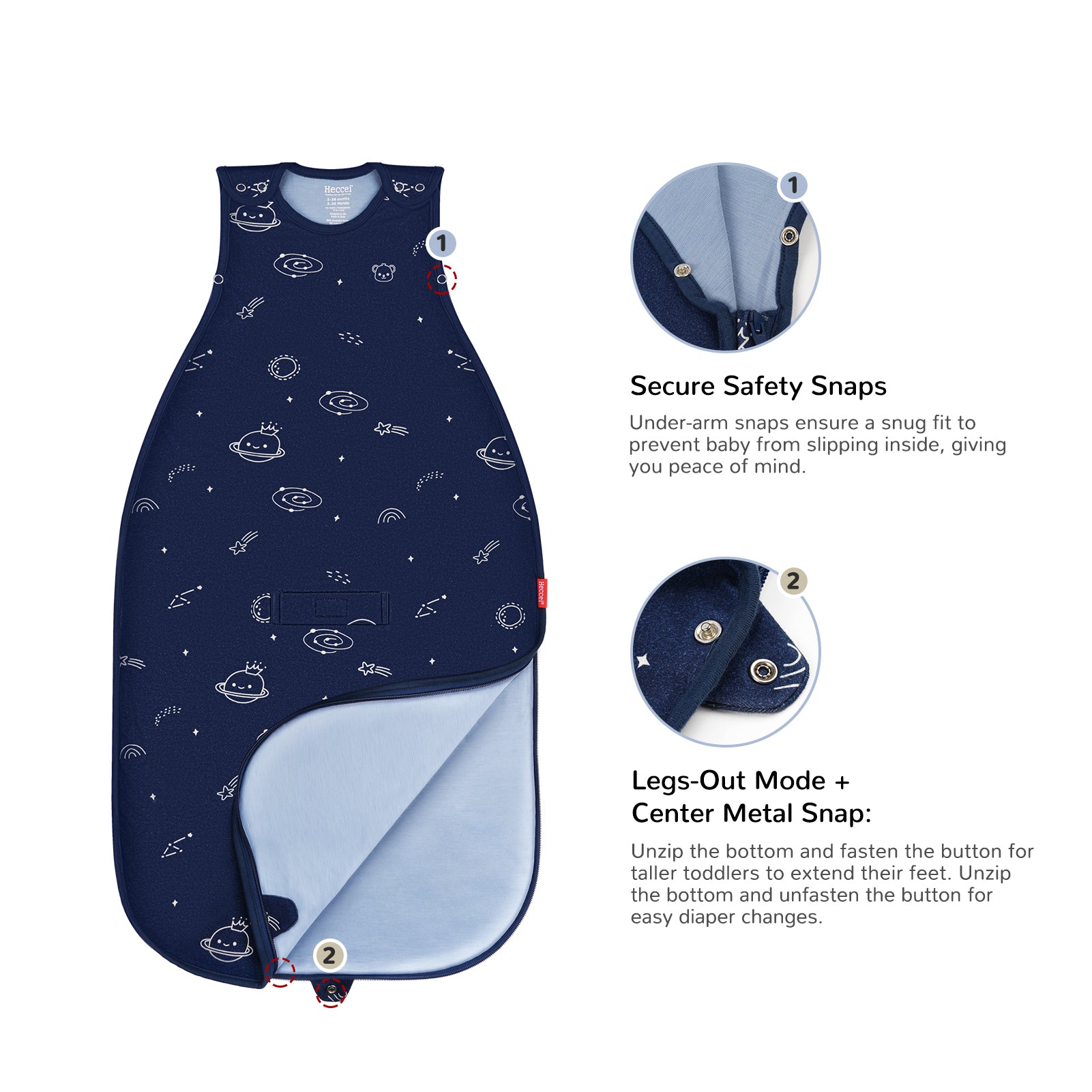All-Season Merino Sleep sack - Cosmos Blue