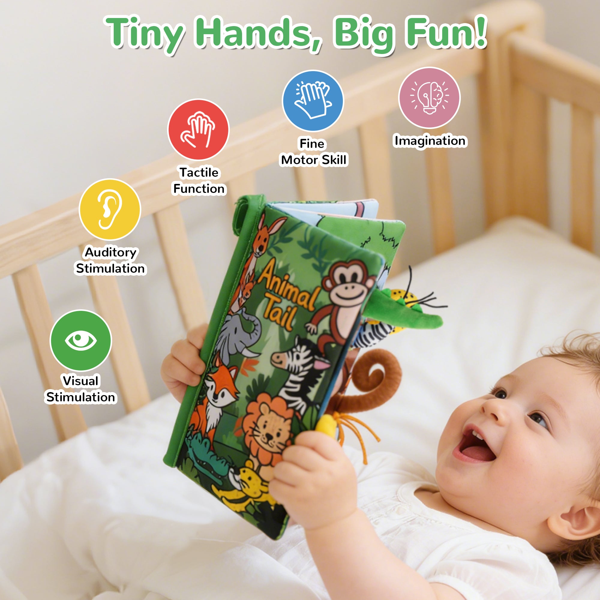 Tail Friends™ Sensory Cloth Book - Animal Tail