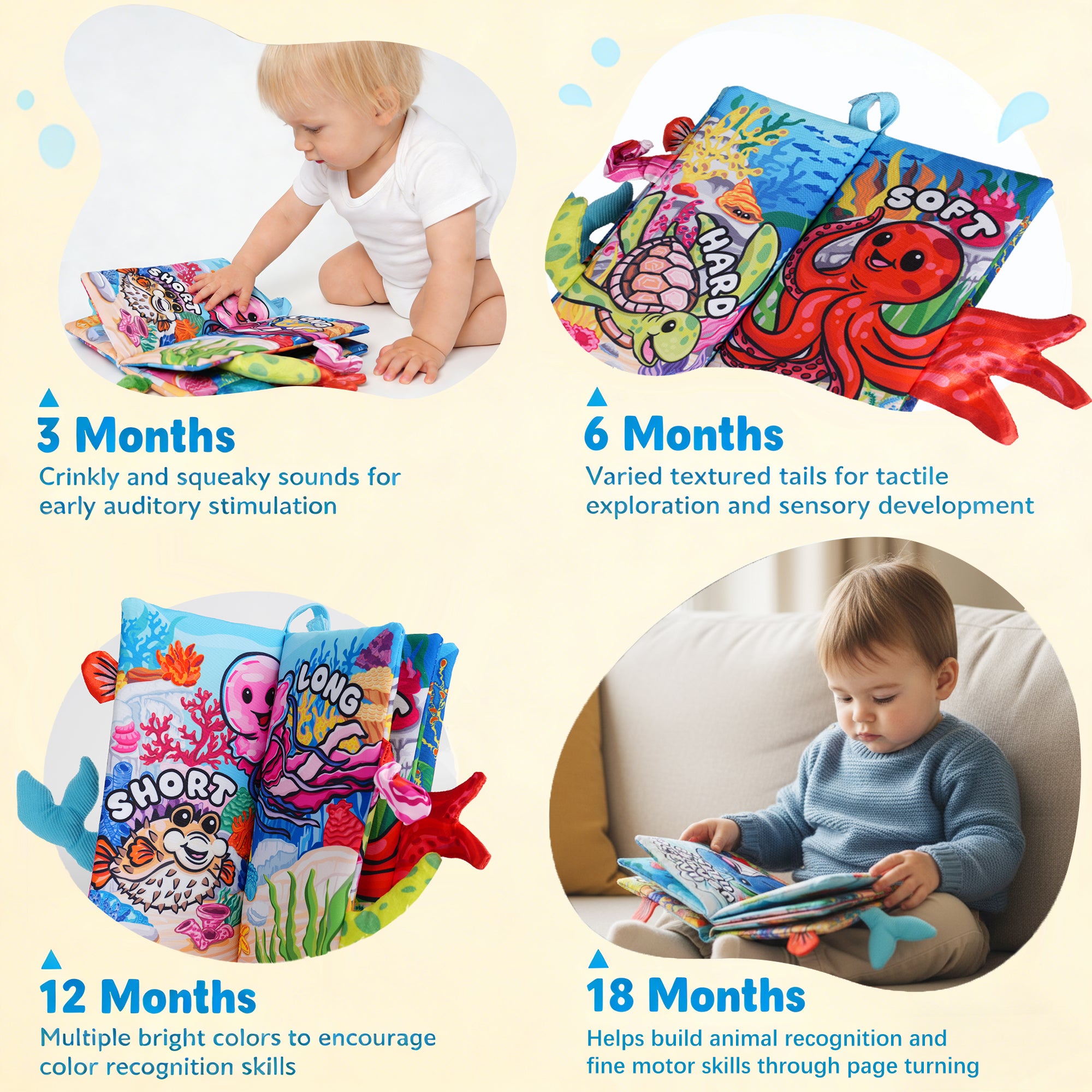 Tail Friends™ Sensory Cloth Book - Animal & Ocean