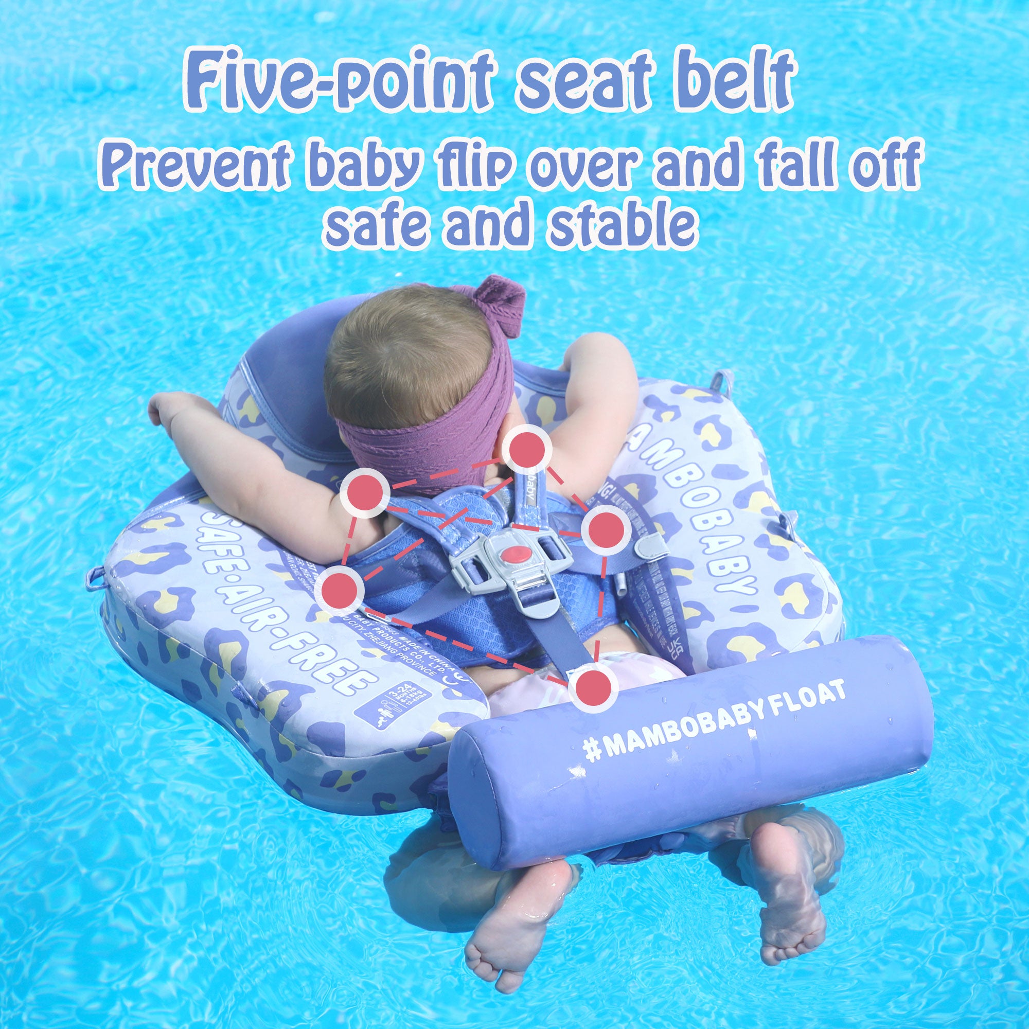 HECCEI Add Tail Newest Mambobaby Baby Swim Float with Canopy(Leopard_Purple)6.jpg