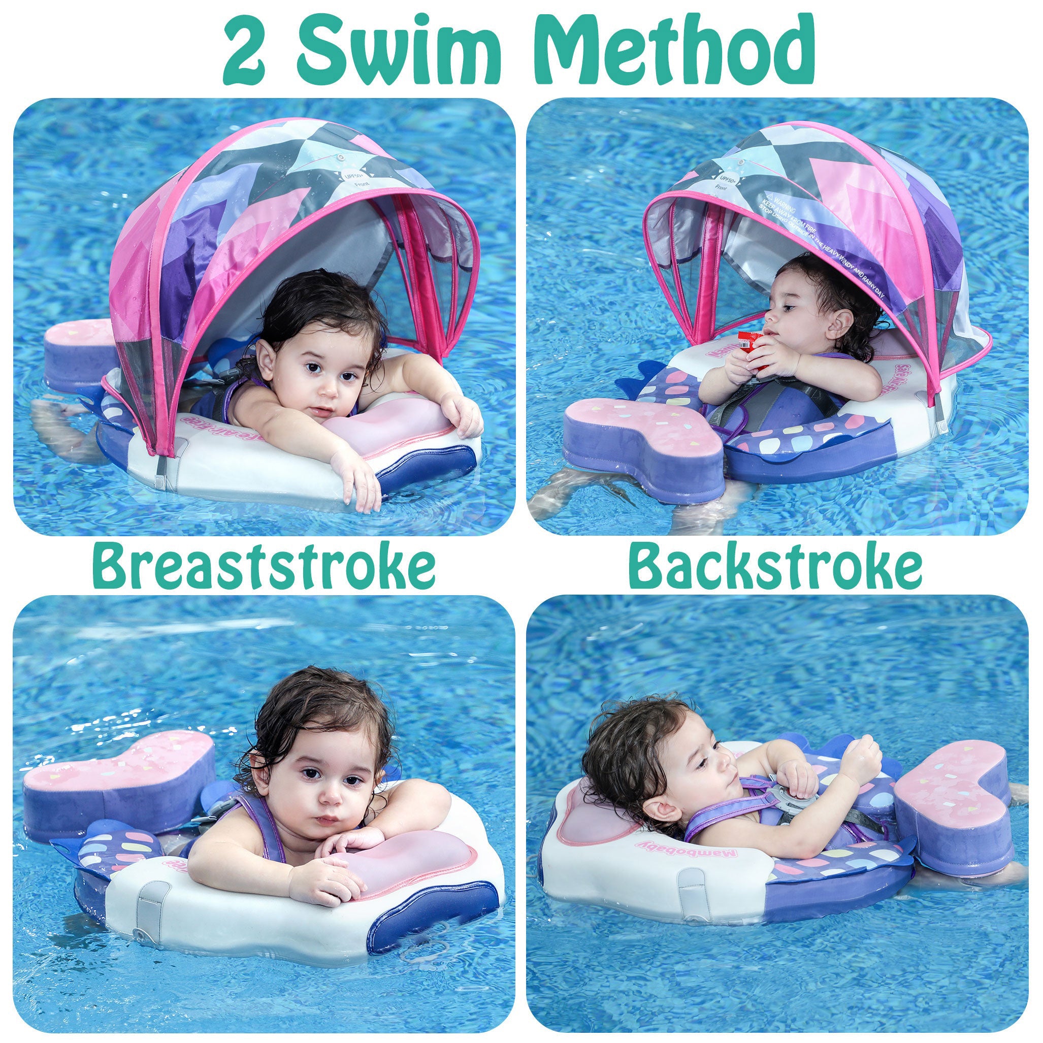 HECCEI Baby Float with Canopy Colorfish