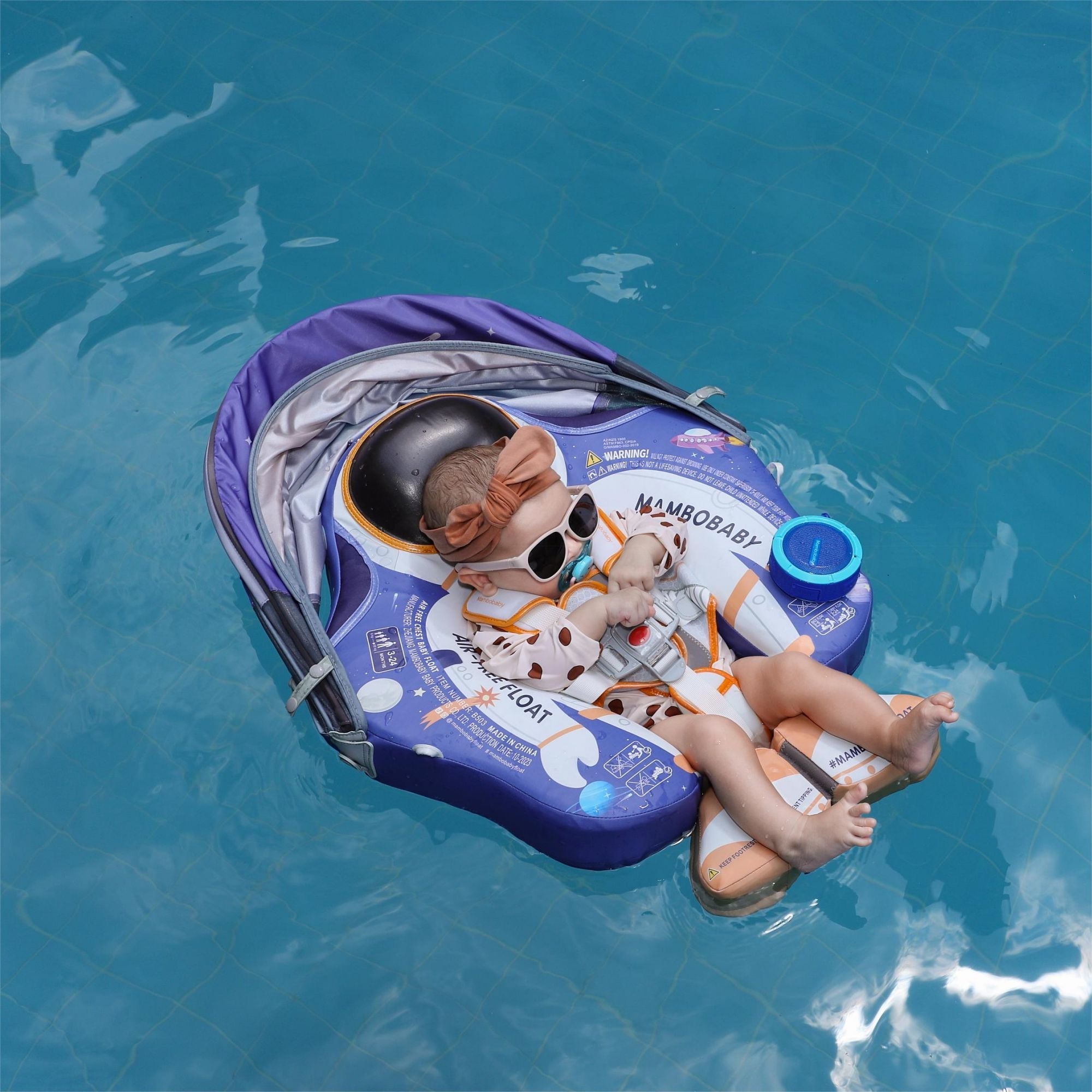 FoarmCore™ Baby Float Astronaut with 3D UPF 50+ Sun Canopy