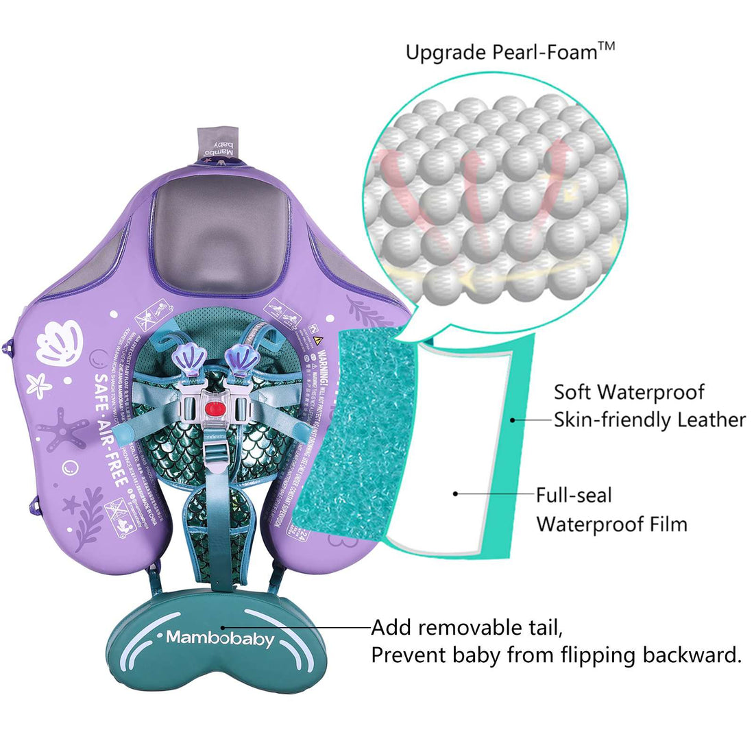 FoamCore™ Waterproof Deluxe Baby Float | Mermaid