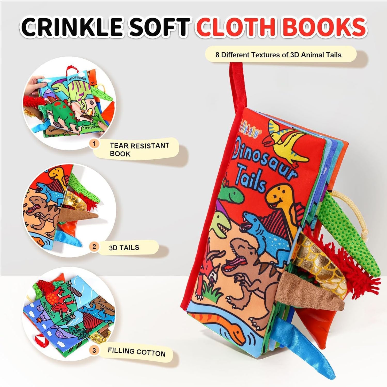 Tail Friends™ Sensory Cloth Book - Dino