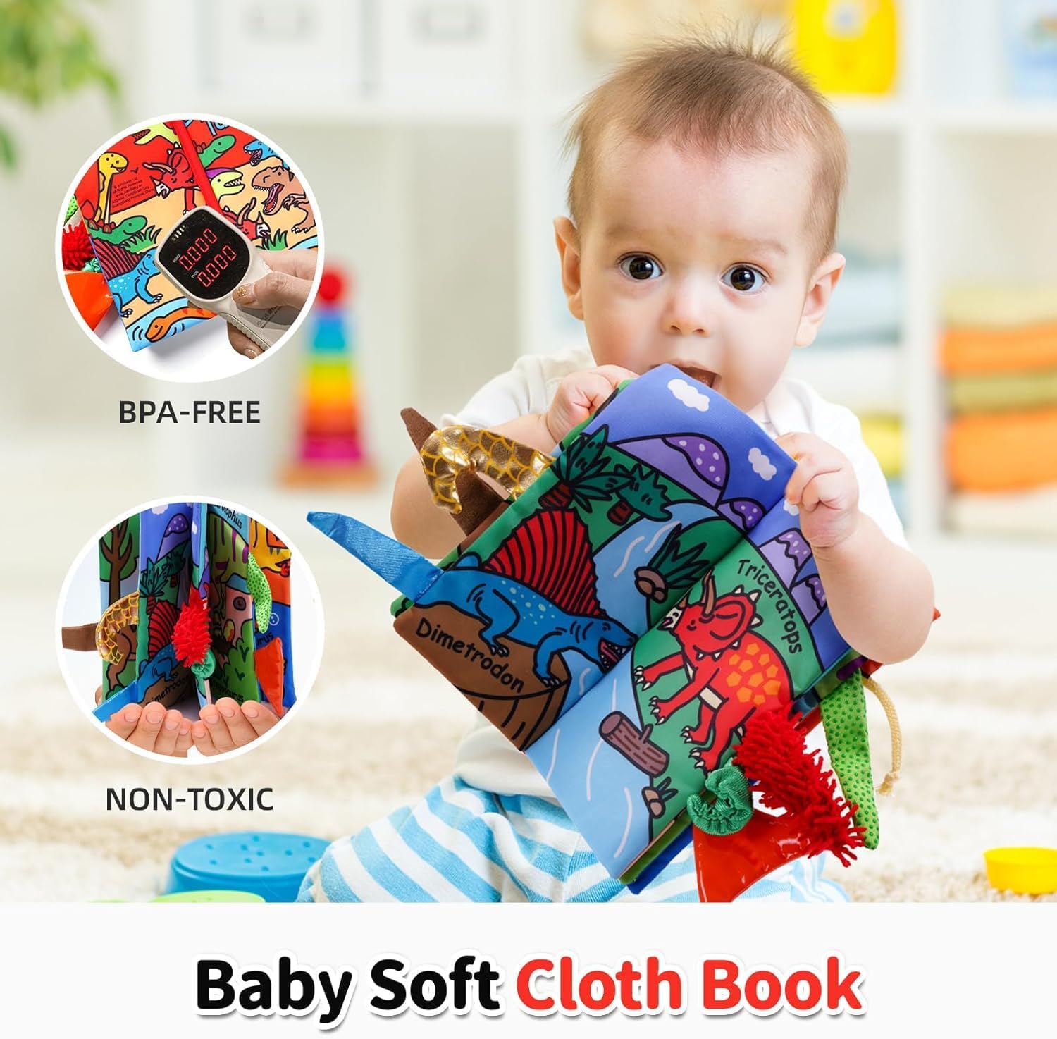 Tail Friends™ Sensory Cloth Book - Dino