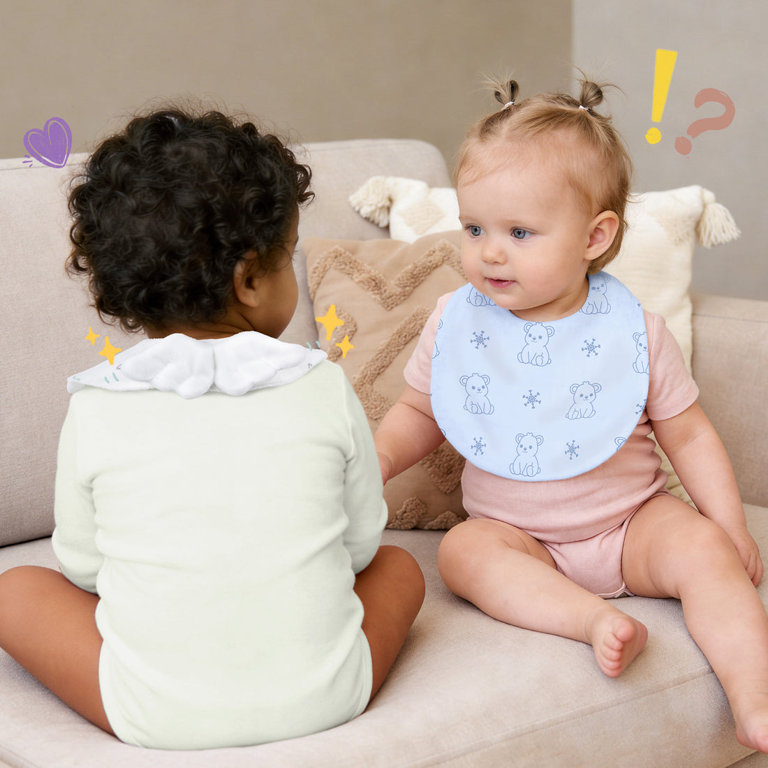 Baby Bibs 3-Pack Gift Set - Angel Wings-Hecceibear &amp; Snackyphant