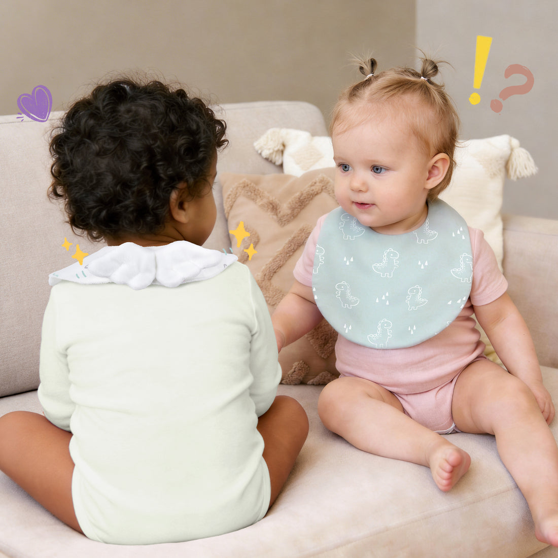 Baby Bibs 3-Pack Gift Set - Angel Wings-Hecceibear &amp; Pottyrex