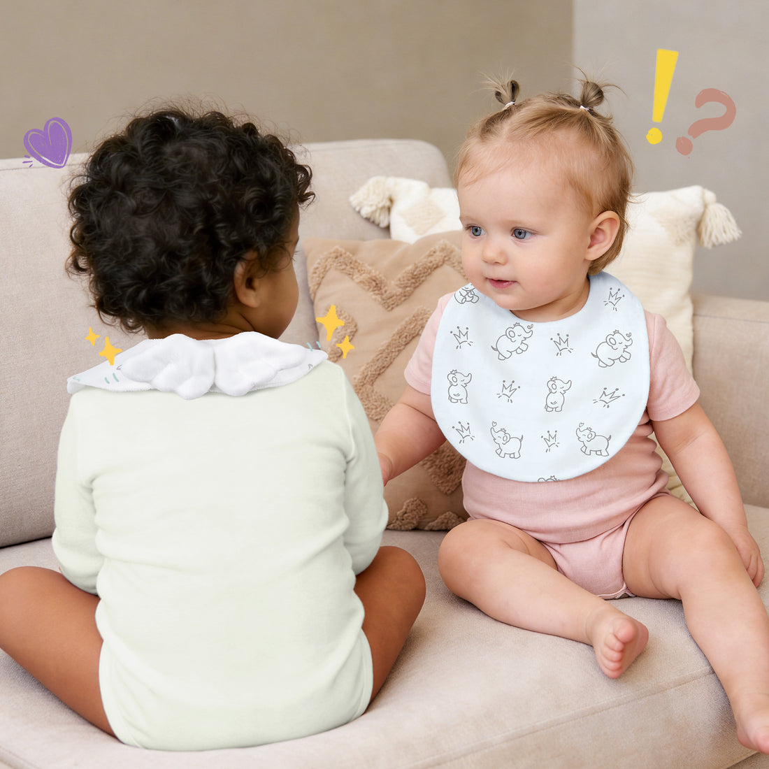 Baby Bibs 3-Pack Gift Set - Angel Wings-Snackyphant &amp; Pottyrex