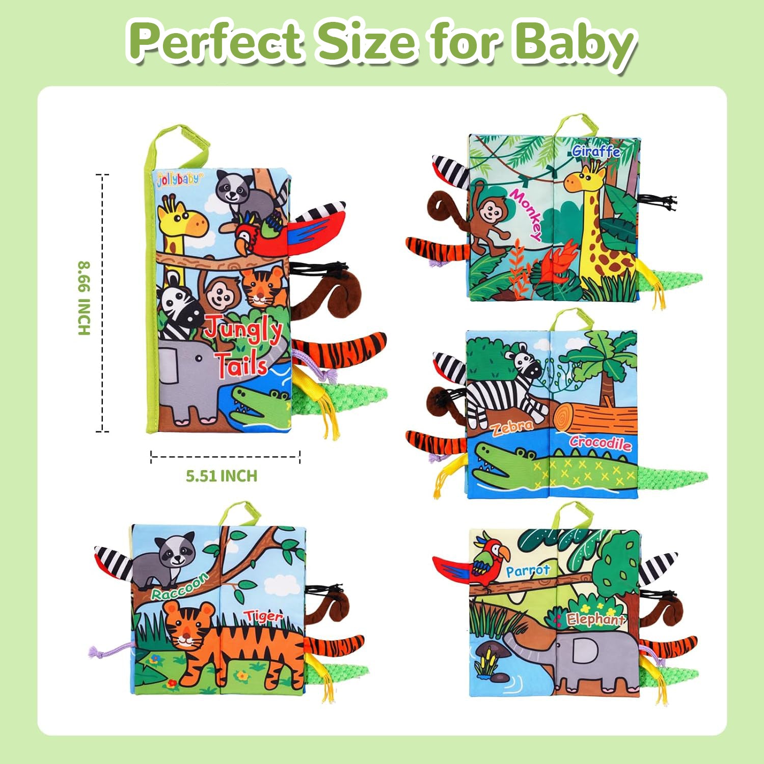Tail Friends™ Sensory Cloth Book - Jungle