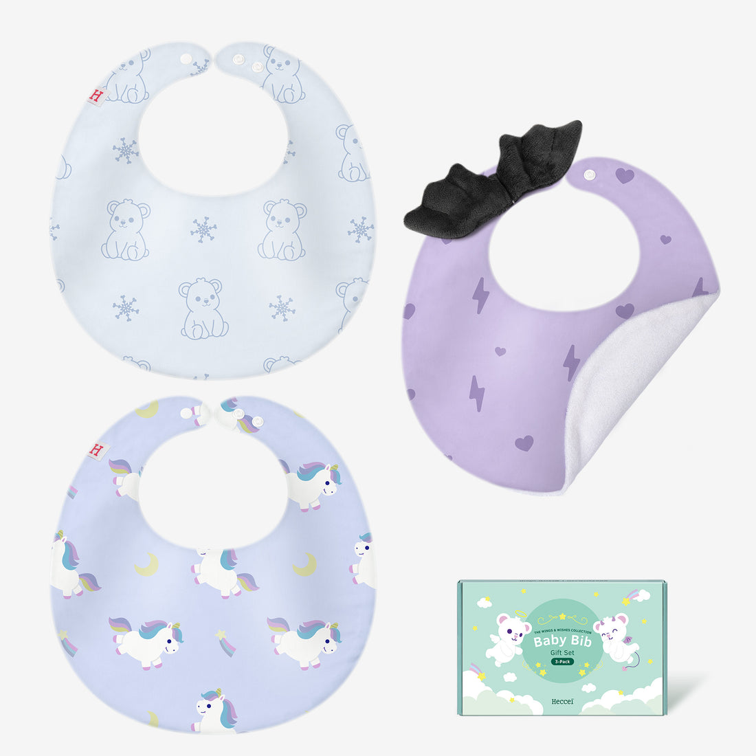 Baby Bibs 3-Pack Gift Set - Little Devil-Hecceibear &amp; Dreamiecone