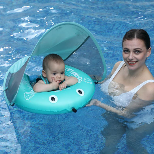 HECCEI Baby Self-Inflatable Baby Float with Canopy Lite