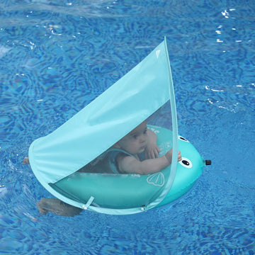 HECCEI Baby Self-Inflatable Baby Float with Canopy Lite