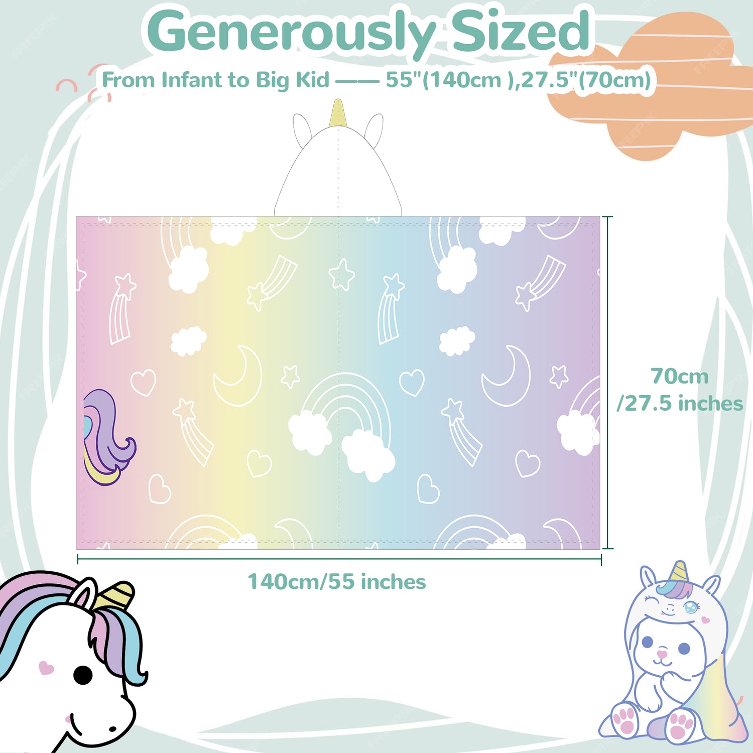 HoodieHug™ Baby Towel - Dreamiecorn