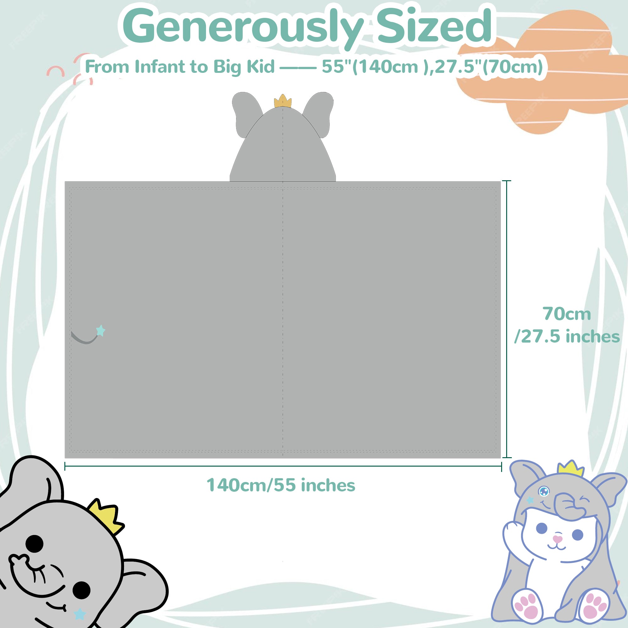 HoodieHug™ Baby Towel - Snackyphant