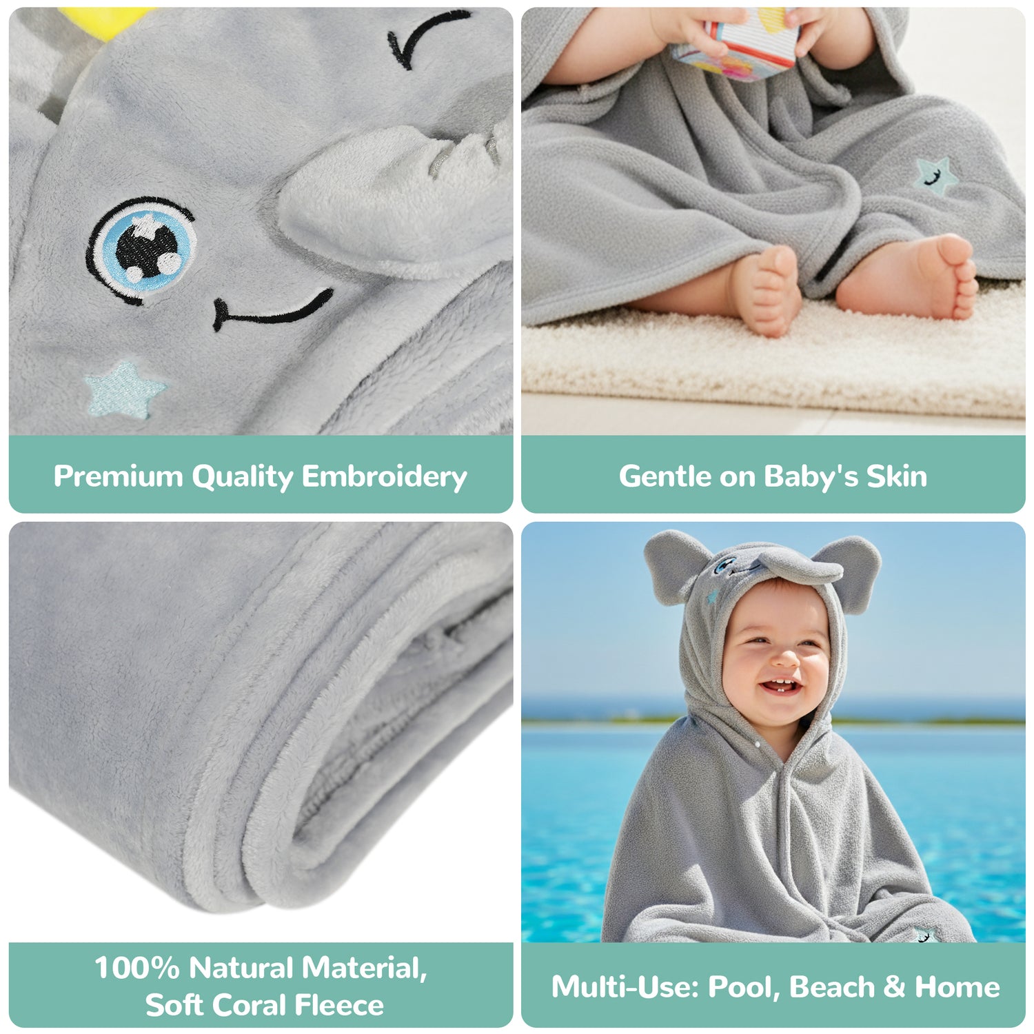 HoodieHug™ Baby Towel - Snackyphant