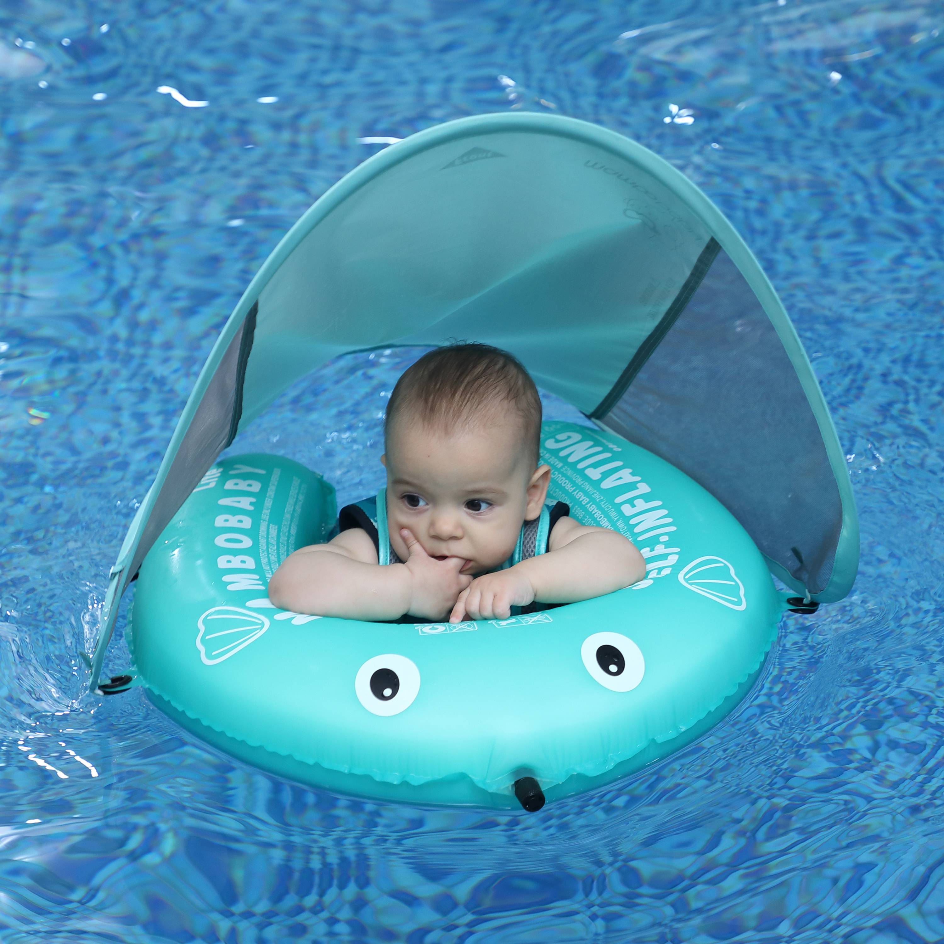 Mambobaby Self-Inflatable Baby Float with Canopy Lite