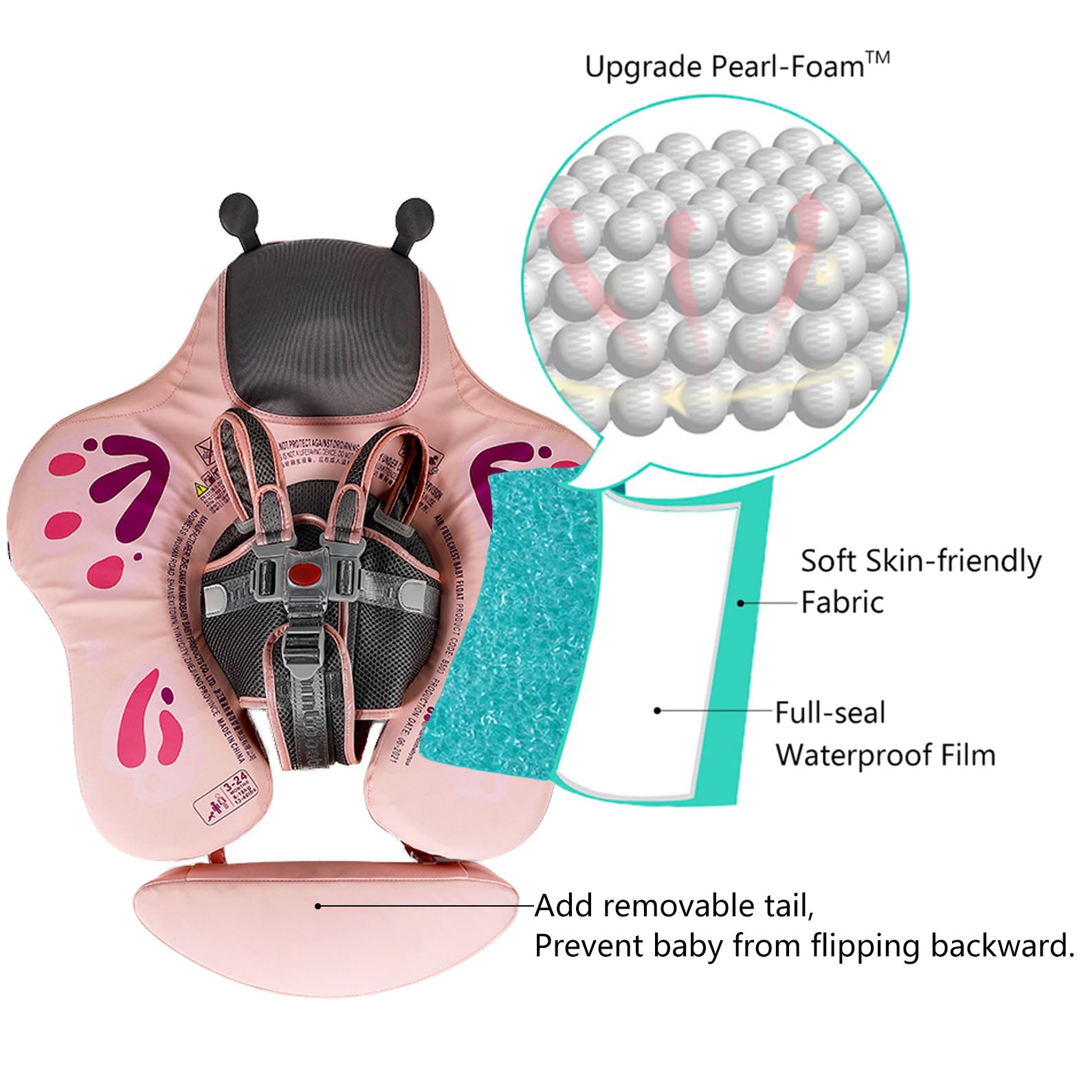 FoarmCore™ Baby Float Butterfly with 3D UPF 50+ Sun Canopy