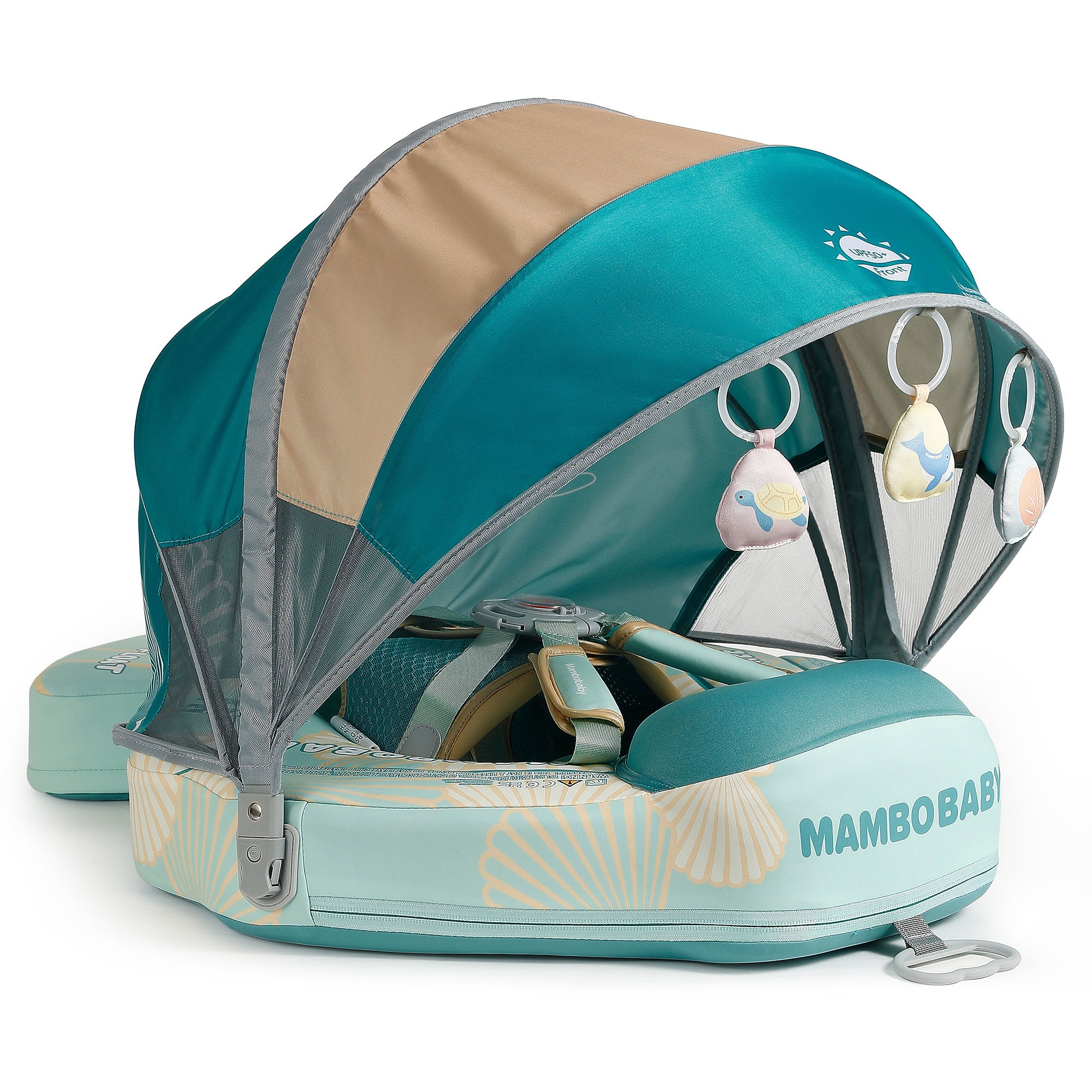 FoarmCore™ Baby Float Seashell with 3D UPF 50+ Sun Canopy