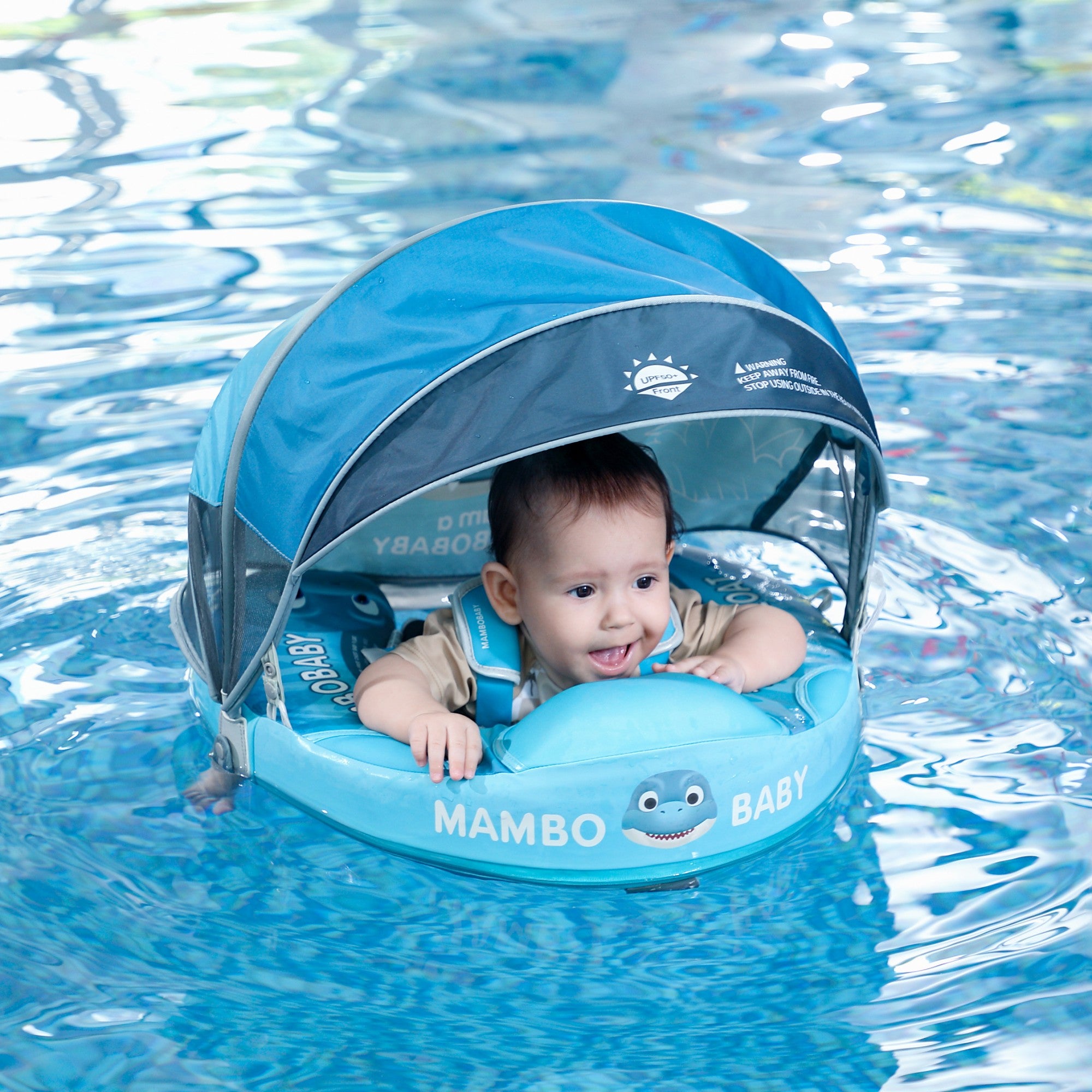 Mambobaby Baby Swim Float Dino Egg with Canopy