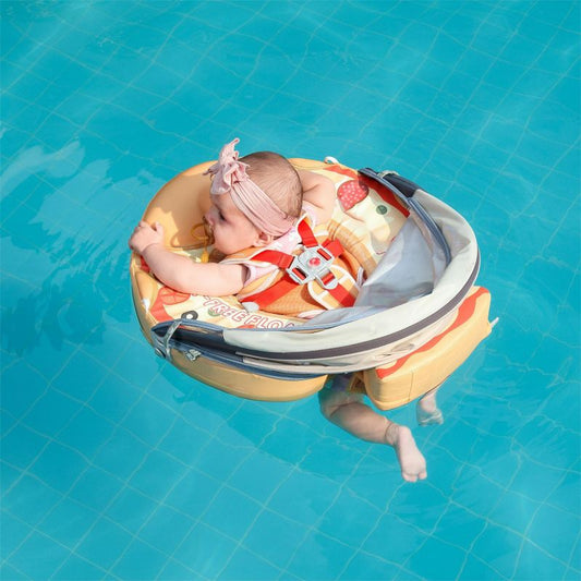 HECCEI Baby Pizza Swim Float with Canopy