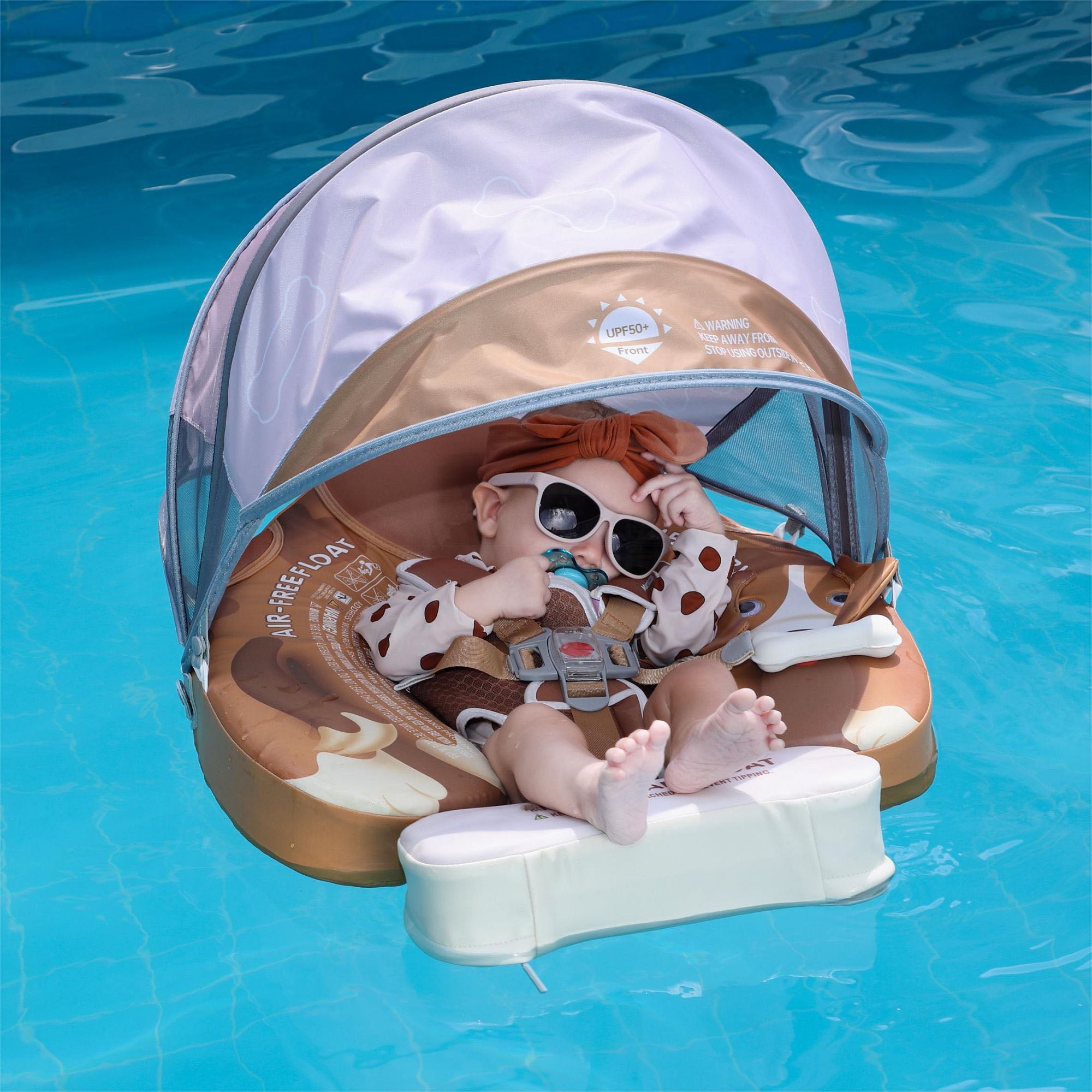 HECCEI Baby Puppy Swim Float with Canopy