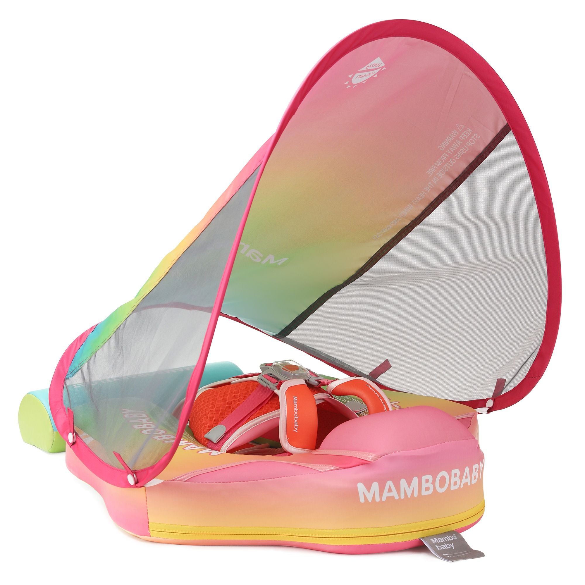 FoarmCore™ Baby Float Rainbow with UPF 50+ Sun Canopy