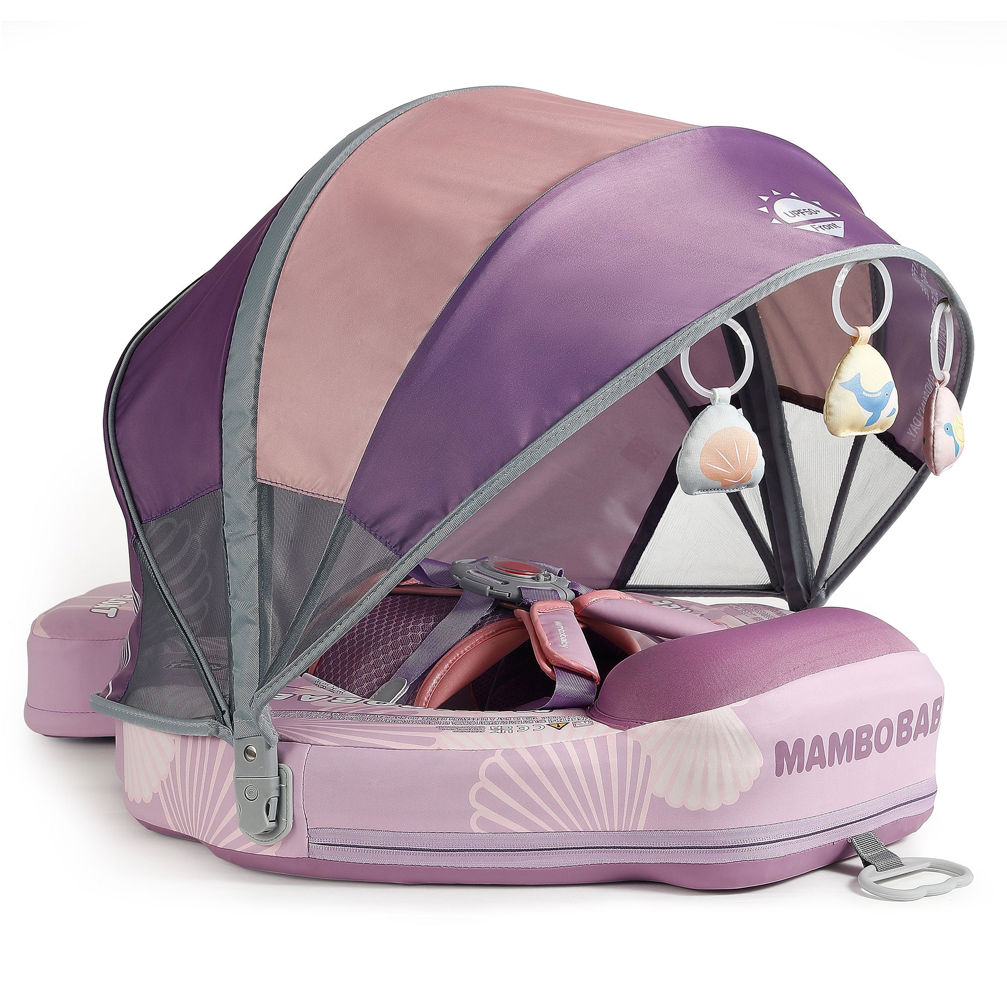 FoarmCore™ Baby Float Seashell with 3D UPF 50+ Sun Canopy