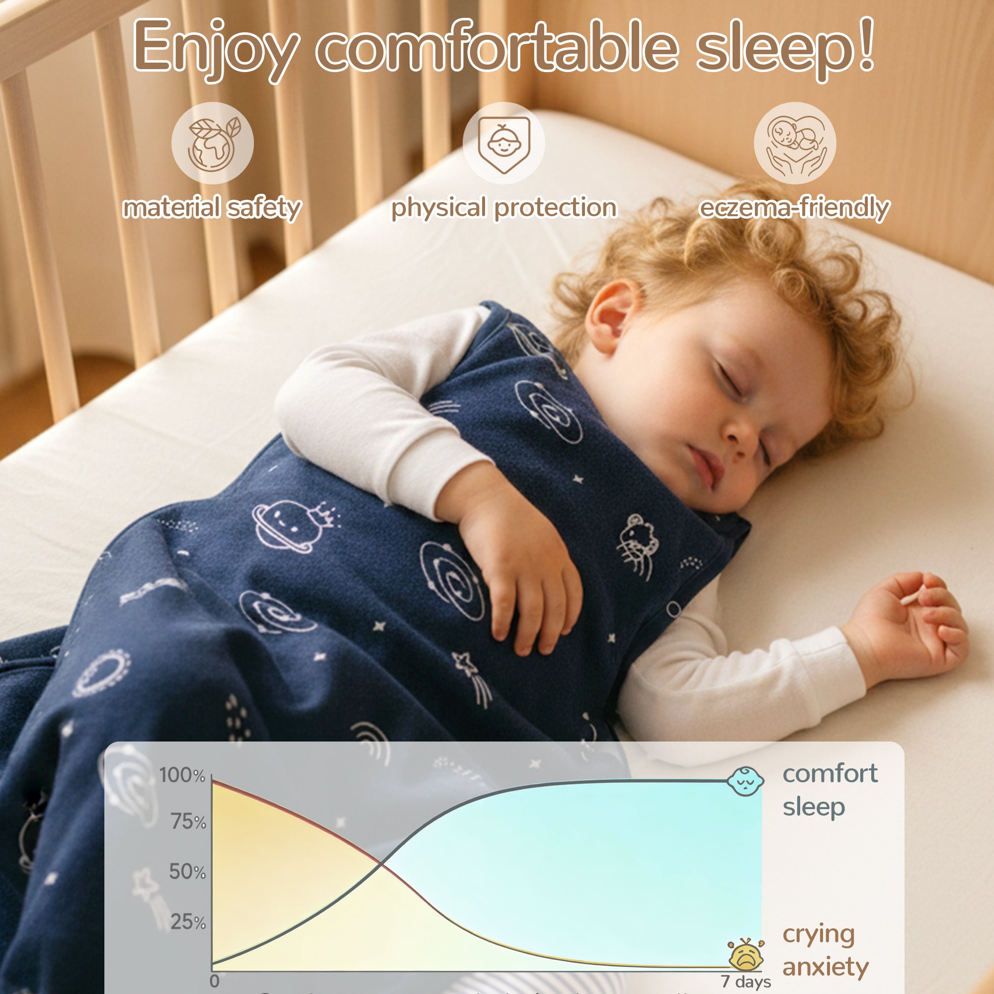 All-Season Merino Sleep sack - Cosmos Blue