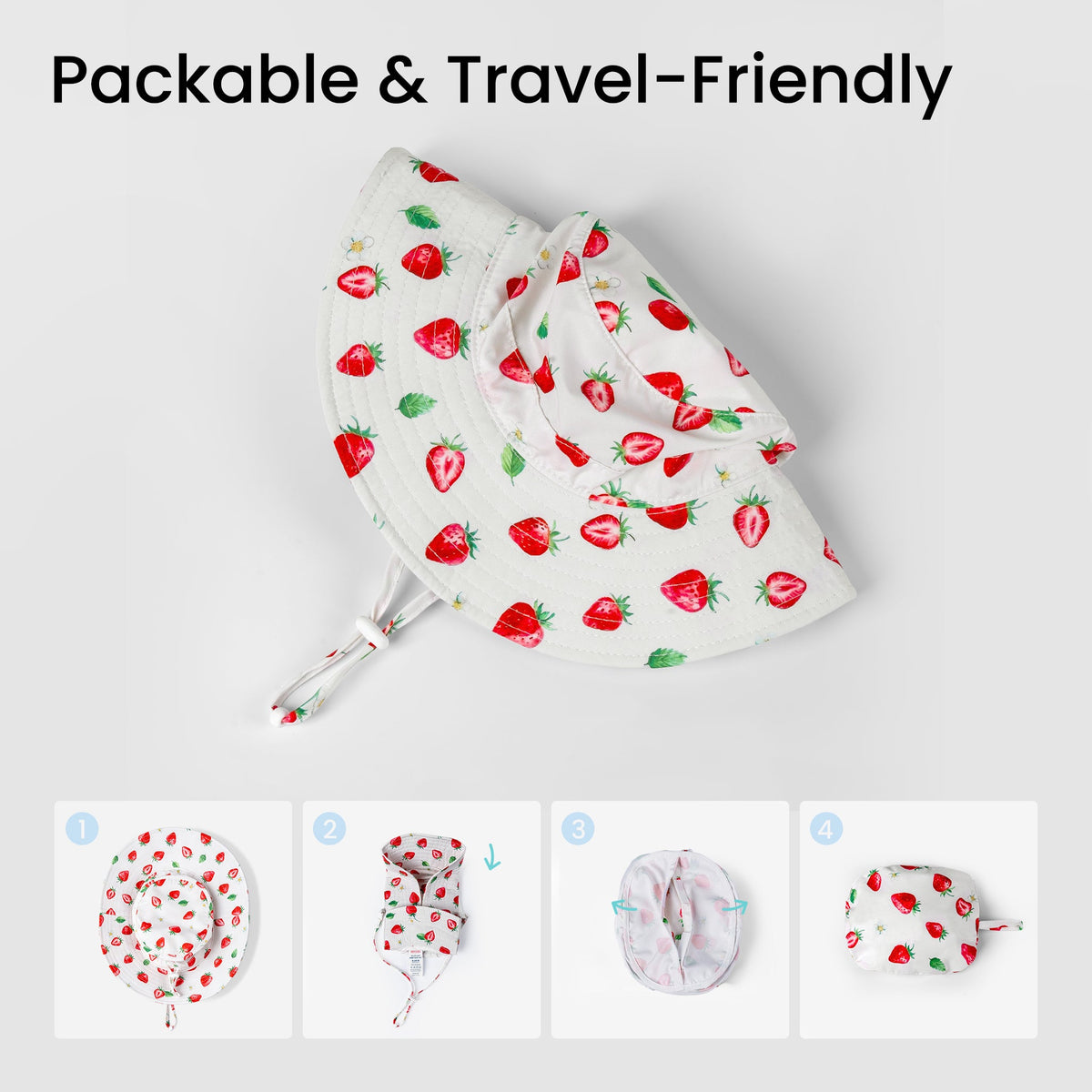 PackNest Sun Hat - Strawberry