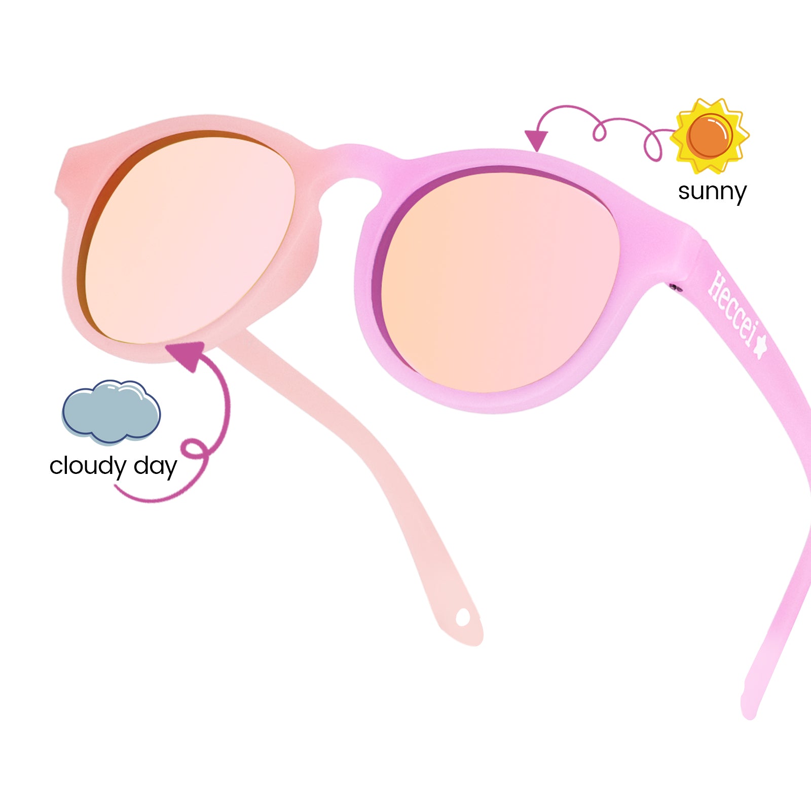 Pebble ColorShift™  - Mirrored Pink Frame