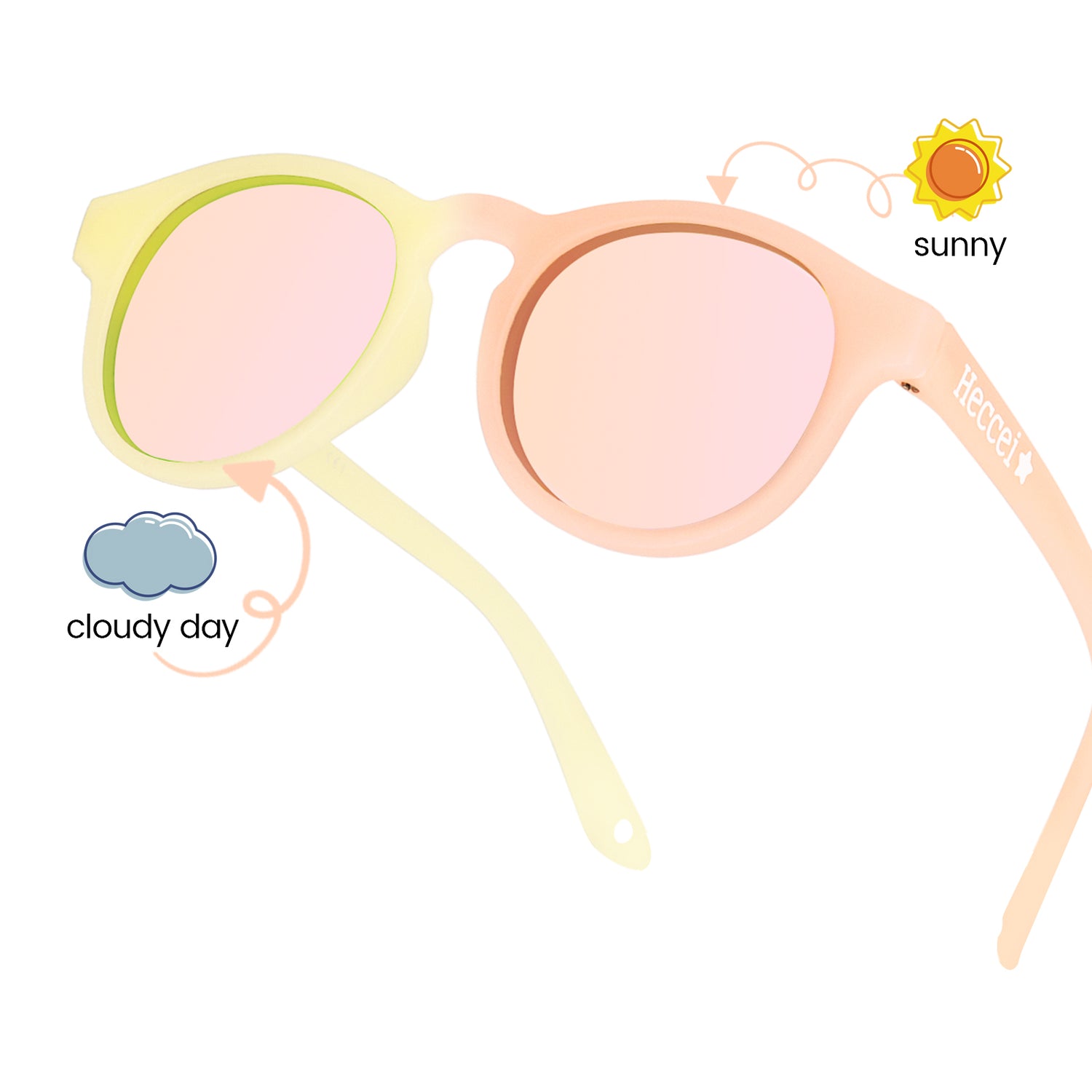 Pebble ColorShift™ - Mirrored Yellow Frame