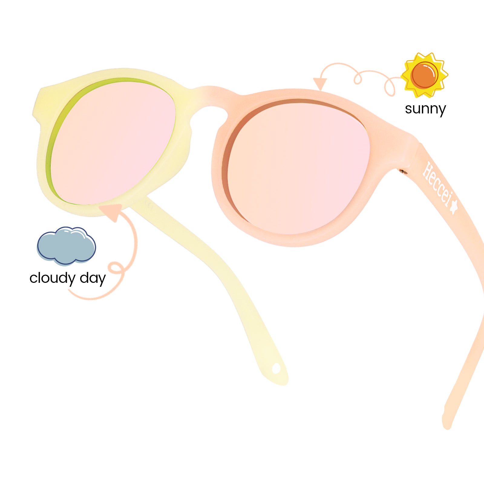 Pebble ColorShift™ - Mirrored Yellow Frame