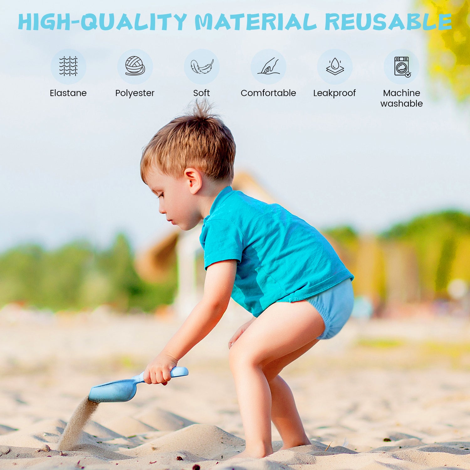 Reusable Swim Diaper (5 Sizes) - Blue