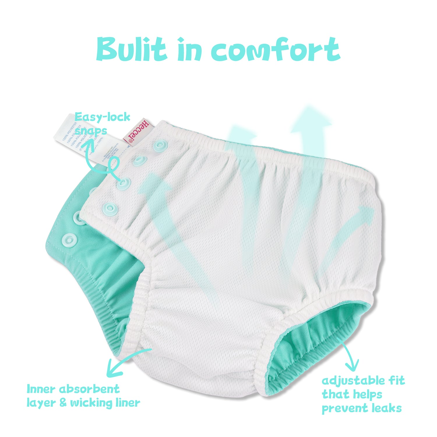 Reusable Swim Diaper (5 Sizes) - Green