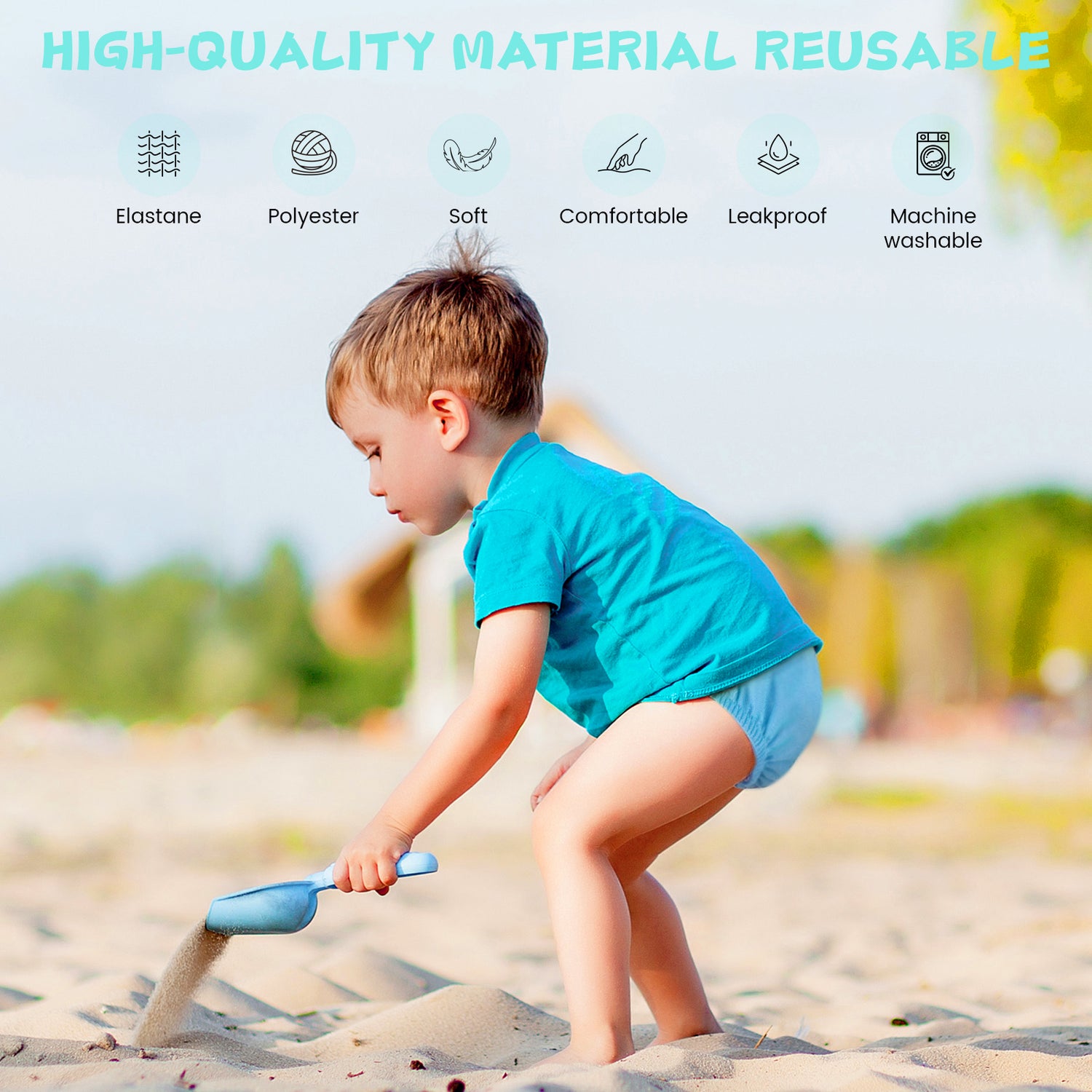 Reusable Swim Diaper (5 Sizes) - Green