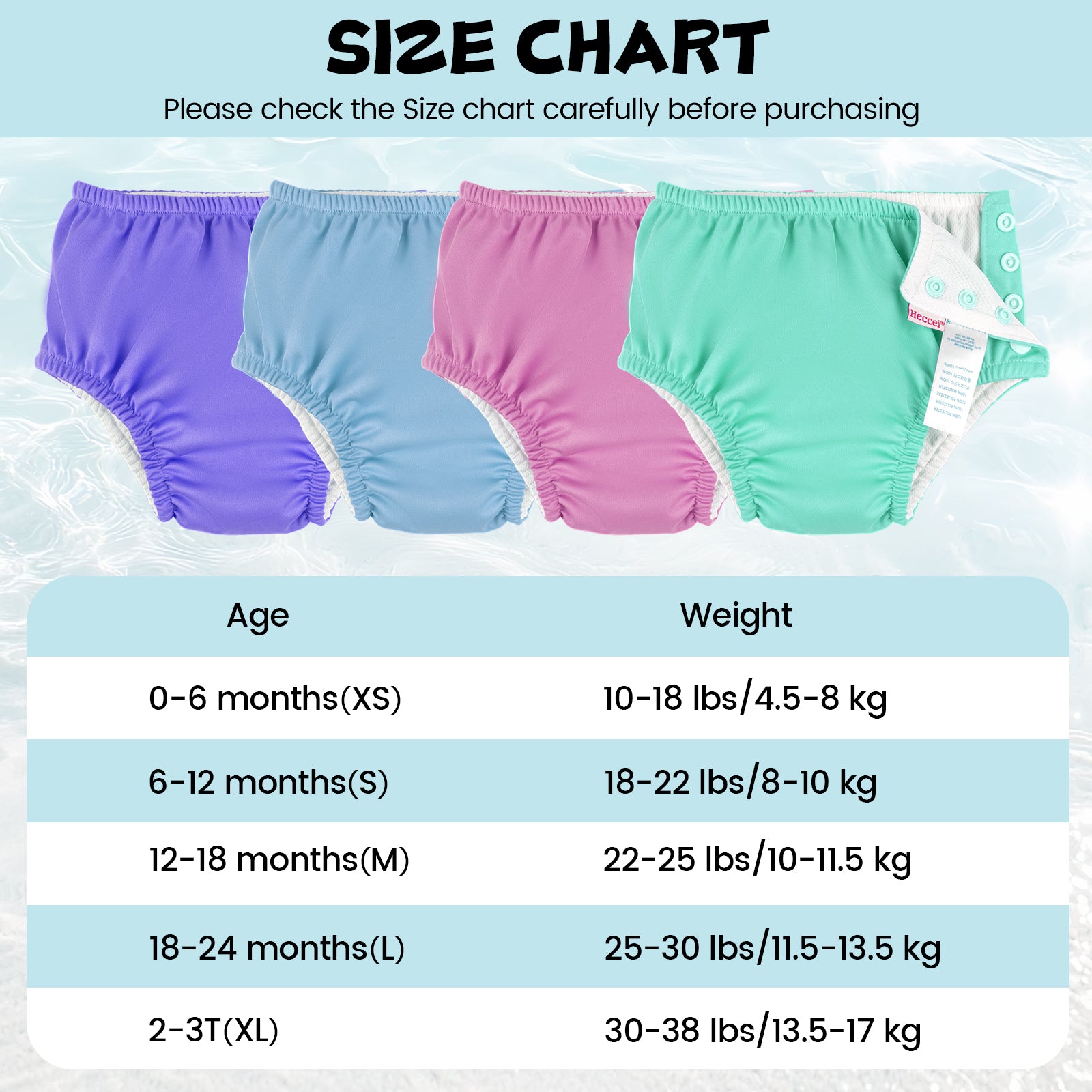 Reusable Swim Diaper (5 Sizes) - Green