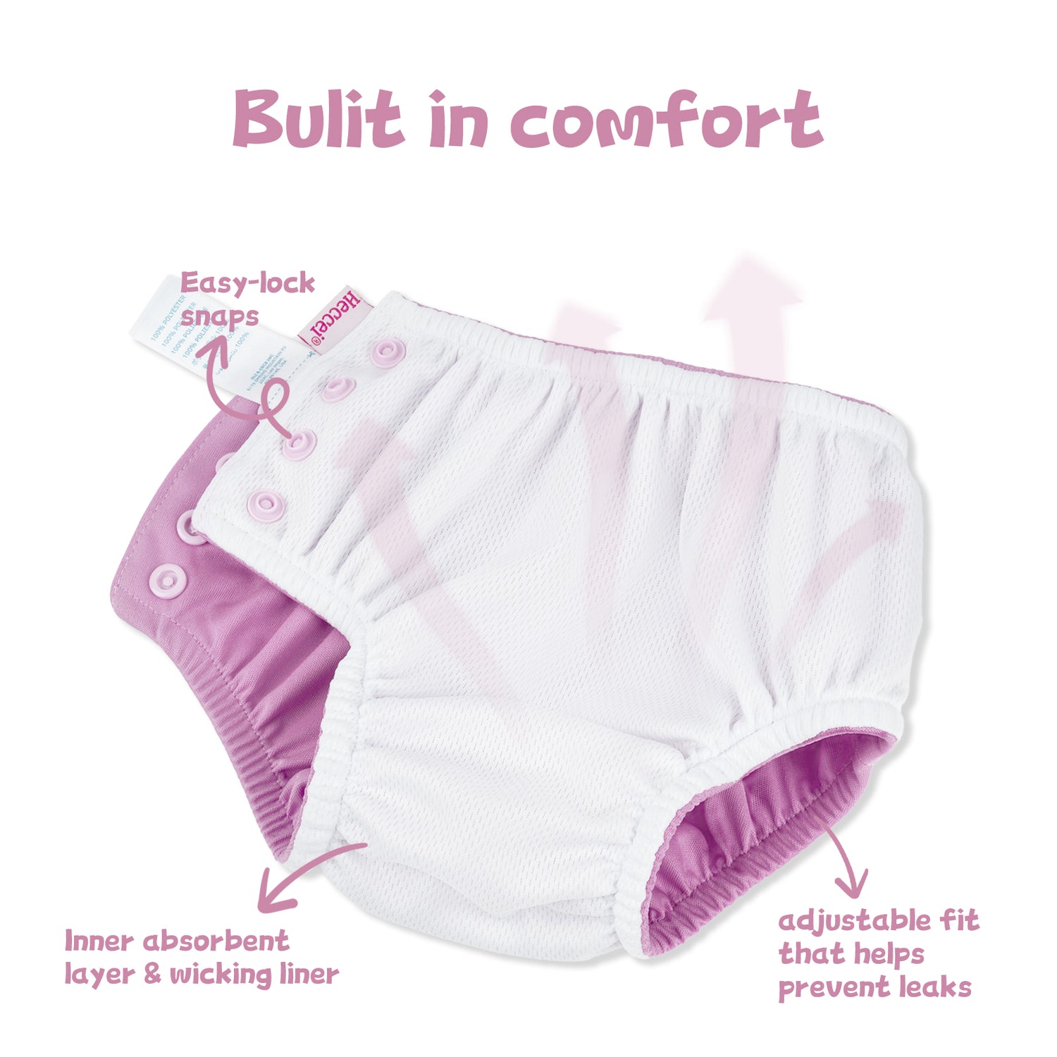 Reusable Swim Diaper (5 Sizes) - Pink