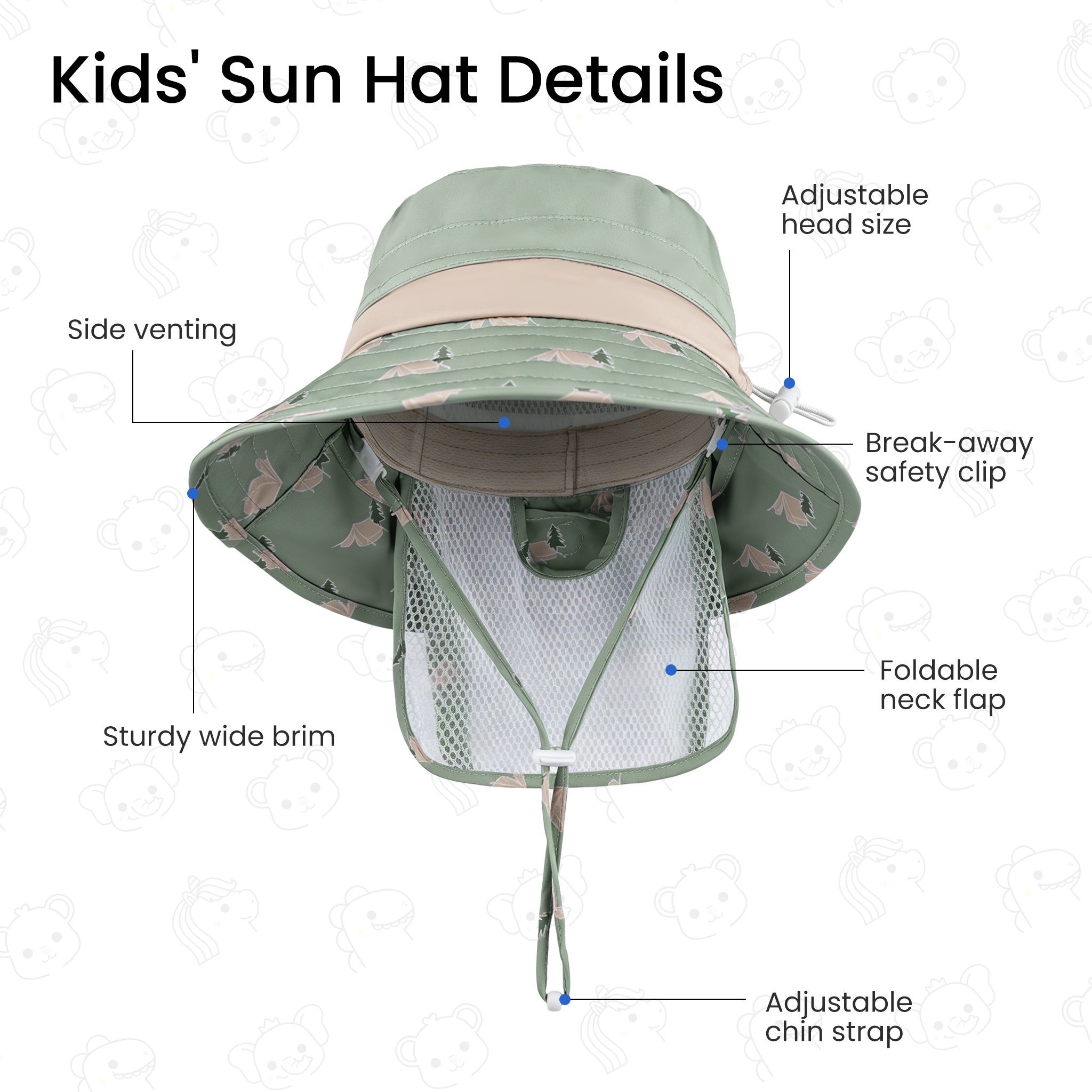 SkyCandy Sun Hat - Forest Green