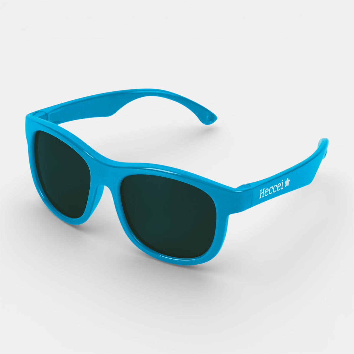 HECCEI Scout Ocean Teal infant sunglasses ages 0-2 years, baby sunglasses with strap, polarized TAC lenses, flex frame.